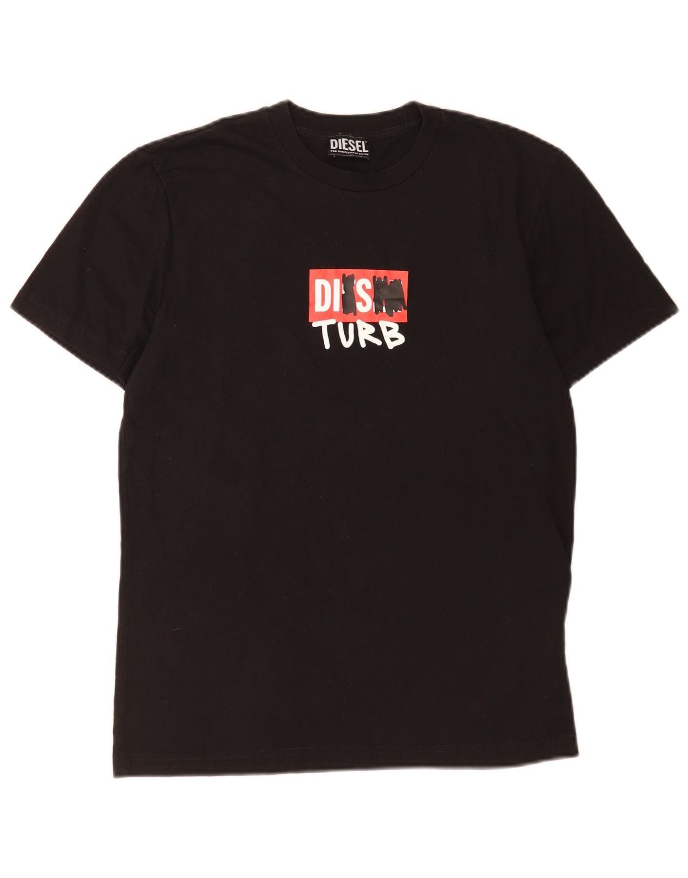 Diesel Mens Graphic T-Shirt Top Small Black Cotton Size US S / EU 44-46 / 1 - 1 Thumbnail