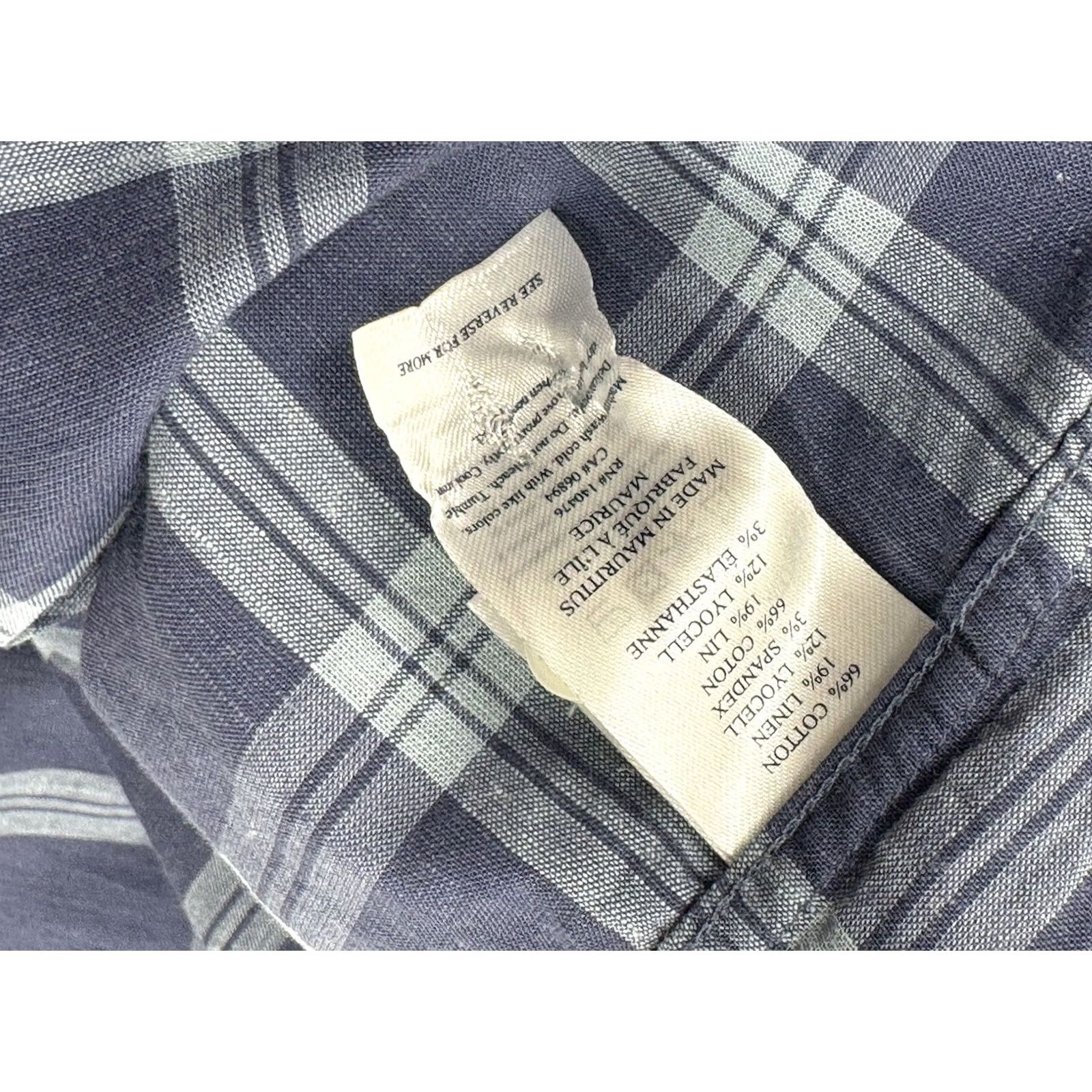 Faherty FAHERTY Linen Plaid Summer L Shirt String - Blue - Long Sleeve - Button-Up - Men - M Size US M / EU 48-50 / 2 - 8 Thumbnail