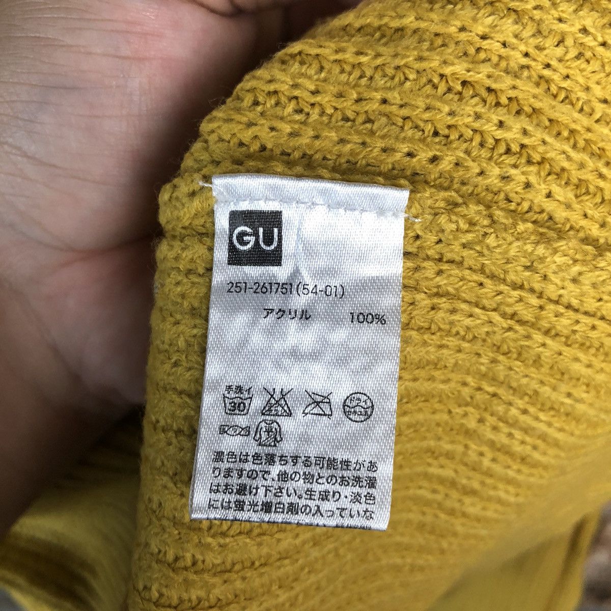 GU × Homespun Knitwear GU japan art Mustard plain sweatshirt Knitwear #A1503 Size M / US 6-8 / IT 42-44 - 11 Thumbnail