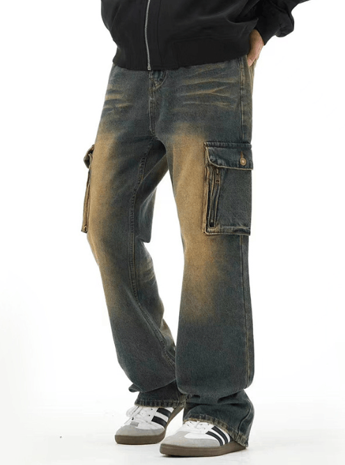 Japanese Brand × Jean Distressed high street vintage pocket casual cargo jeans Size US 32 / EU 48 - 1 Thumbnail