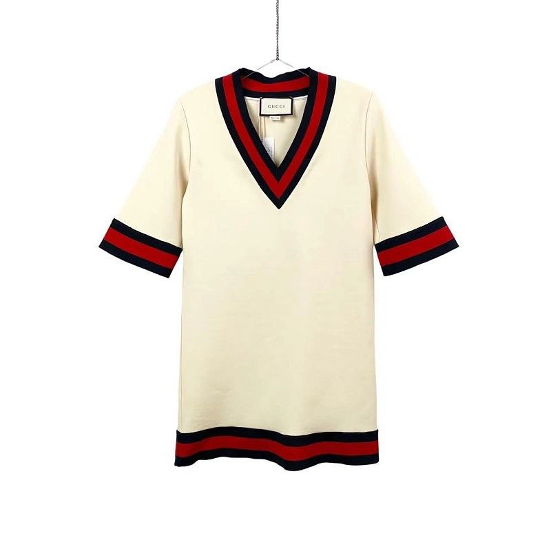 Gucci Gucci V-Neck Striped Mini Dress Size S Size S / US 4 / IT 40 - 1 Thumbnail