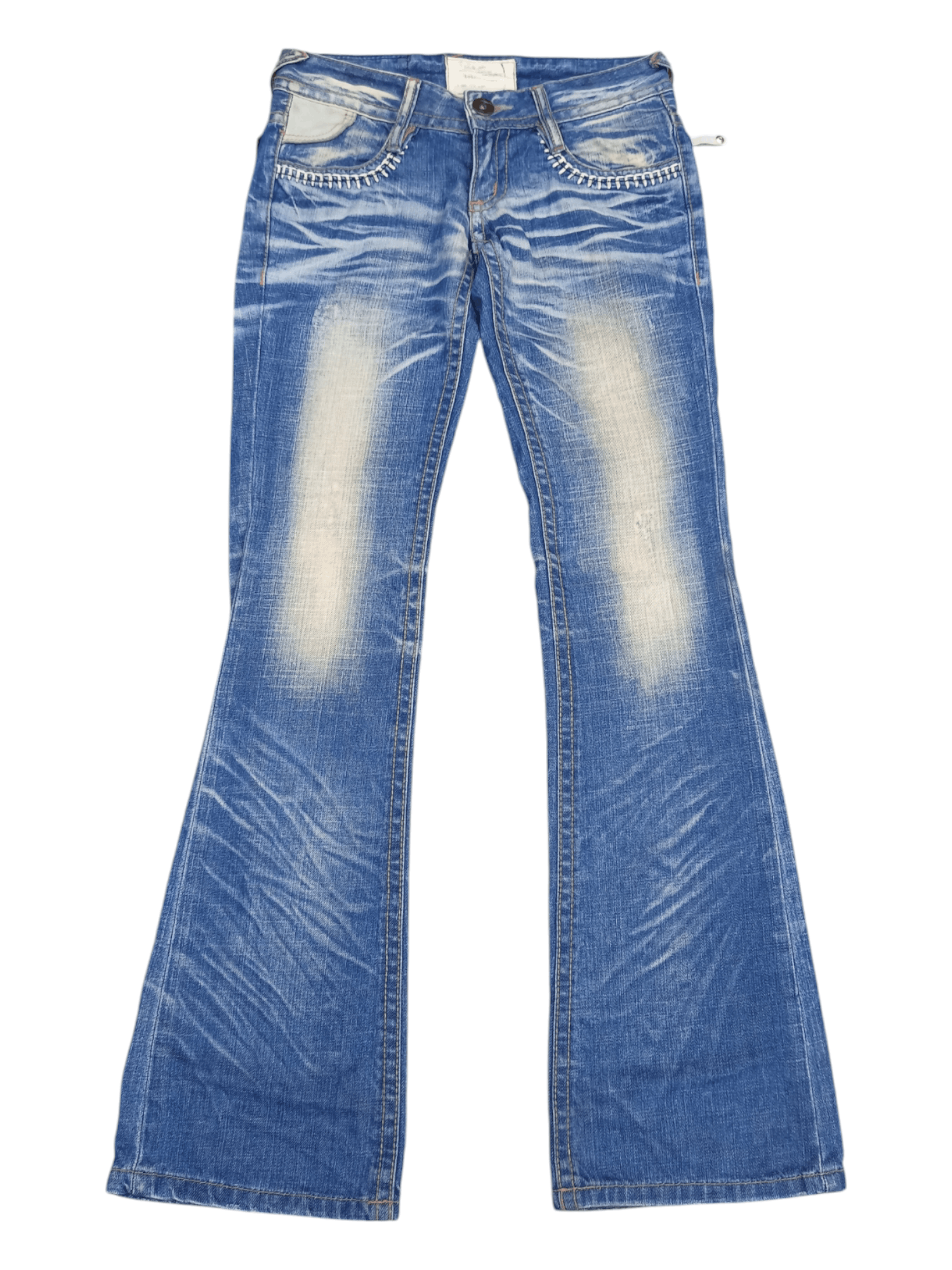 Japanese Brand LOLITA Zipper Back Pocket Low Rise Flare Jeans Size US 26 / EU 42 - 2 Thumbnail