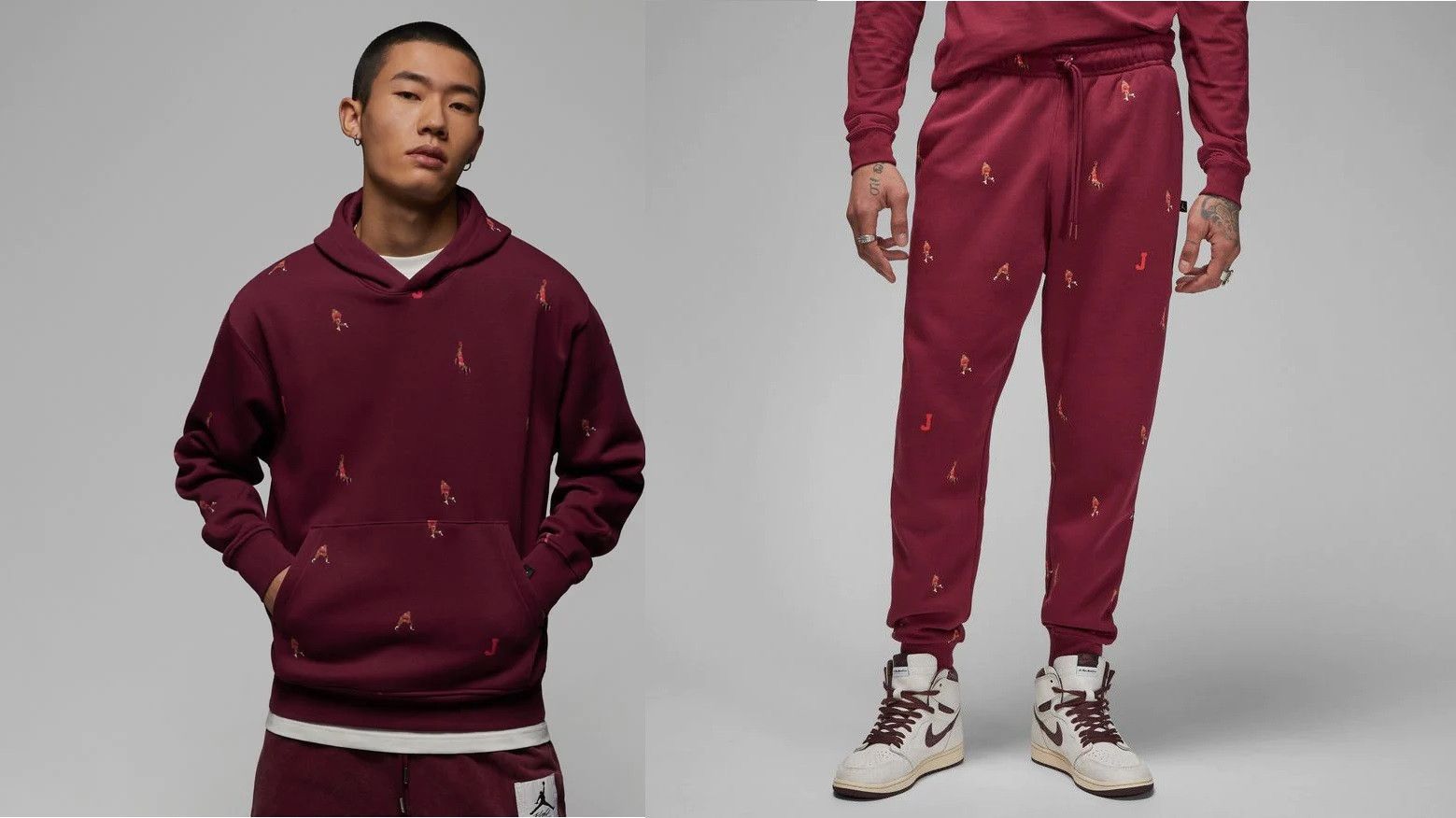 image of Nike Jordan Essentials Holiday Jumpman Men's Tracksuit in Maroon (Size Large)