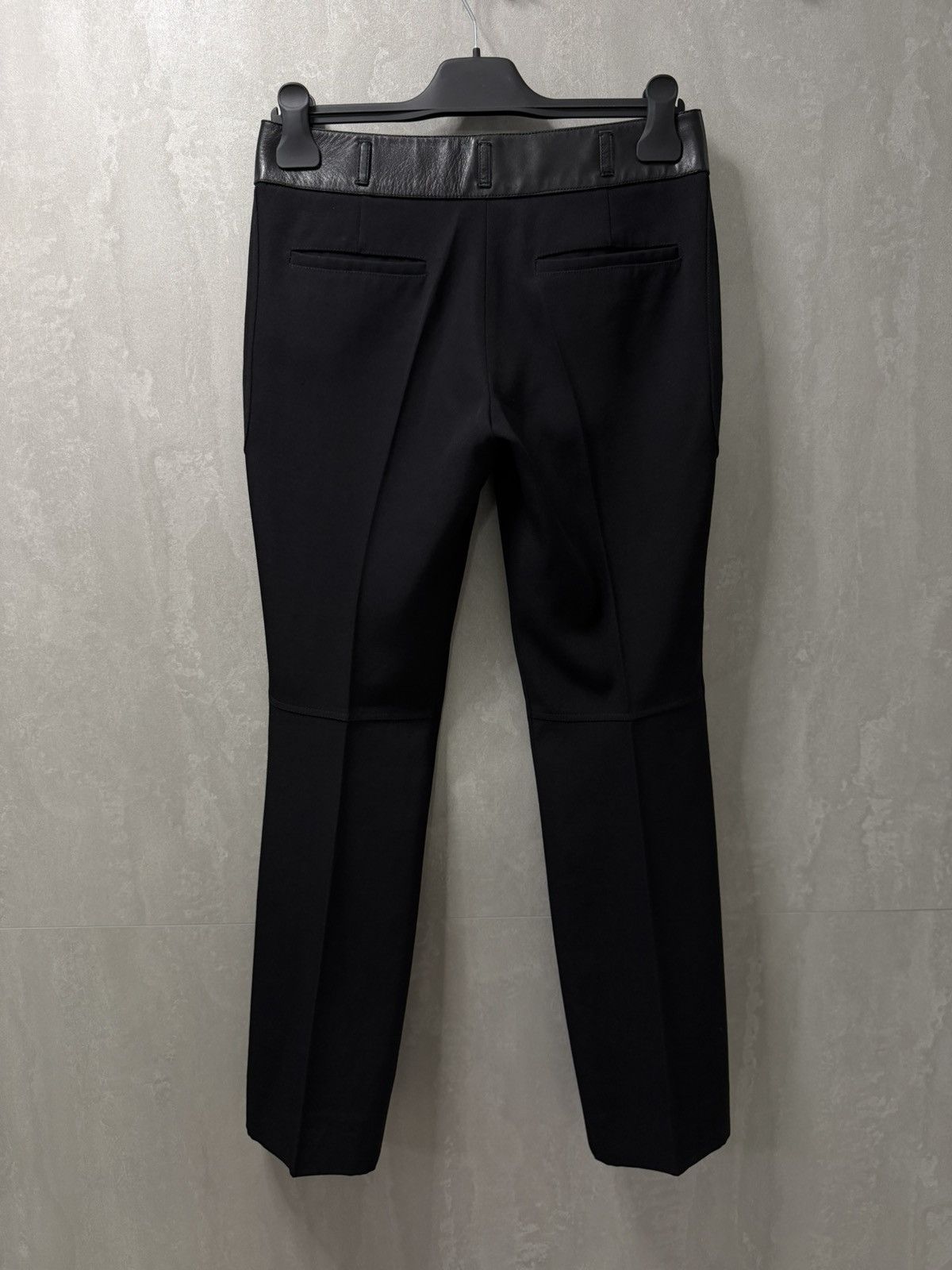 Prada Prada Women’s Wool & Leather Straight Pants size 38 black Size 26" / US 2 / IT 38 - 4 Thumbnail