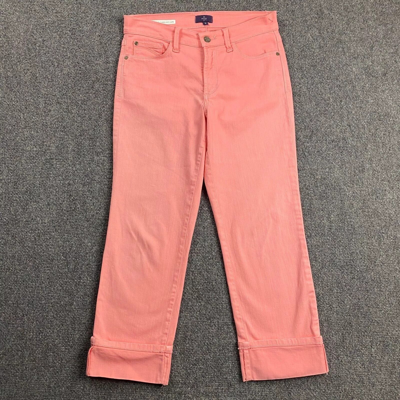 NYDJ NYDJ Jeans Women's 0 Pink Dayla Wide Cuff Capri Rolled Cuffs Size 25" / US 0 / IT 36 - 1 Thumbnail