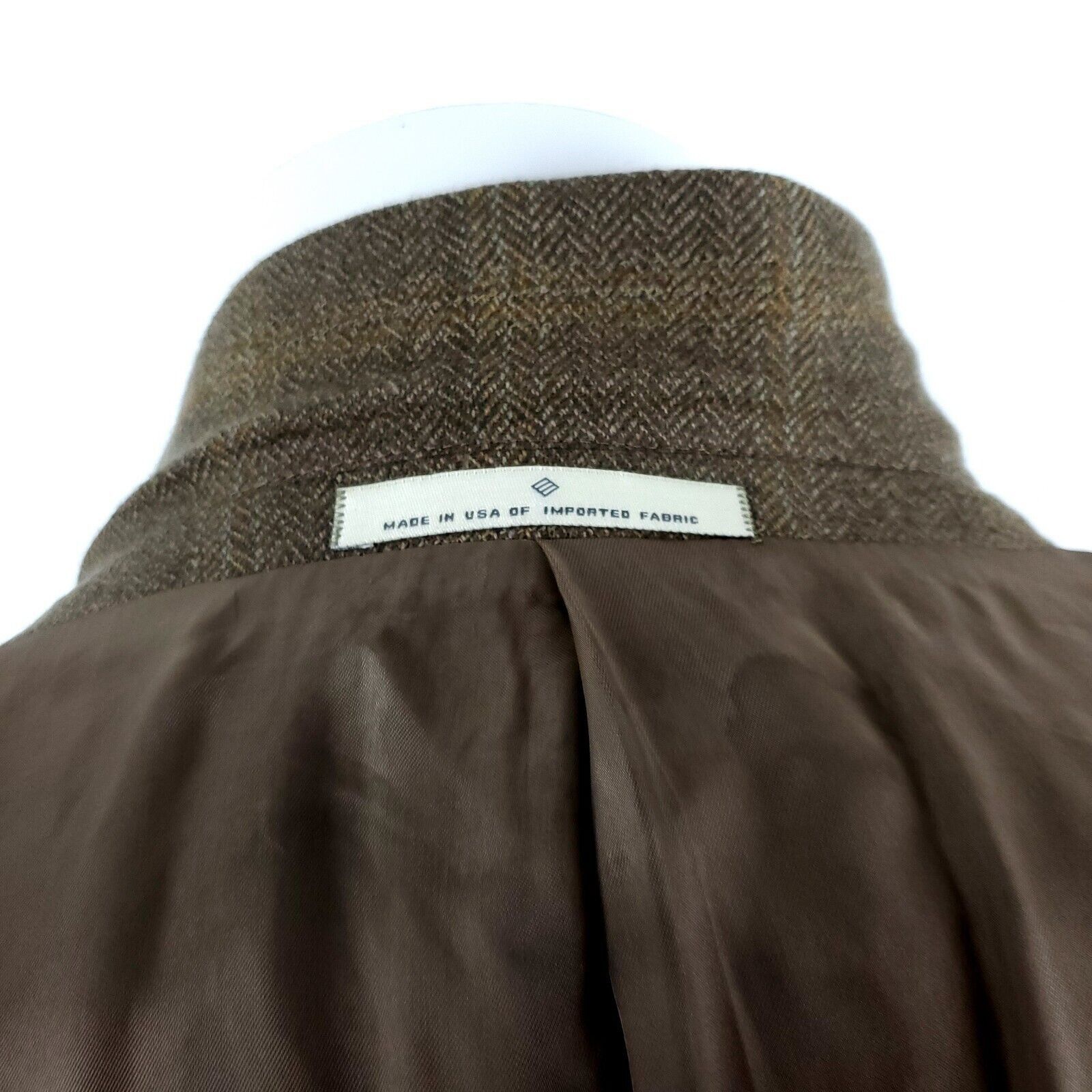 Joseph Abboud Joseph Abboud Lambswool 2 Button Sport Coat 44R Tan Herringb Size 44R - 10 Thumbnail