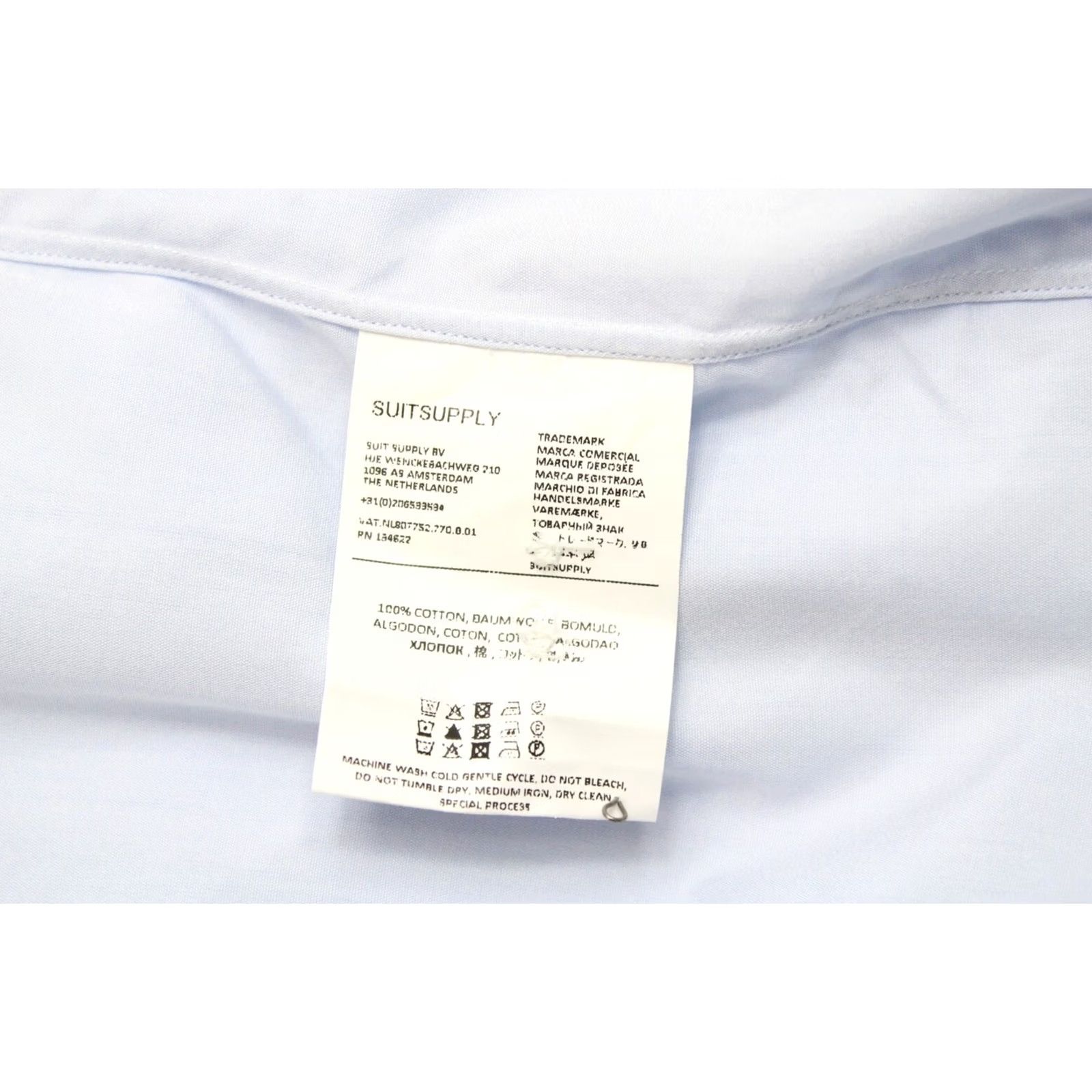 Suitsupply Suitsupply Regular Formal Shirt Men's LARGE Cutaway Neck Button Up Blue Shirt Size 42R - 7 Thumbnail