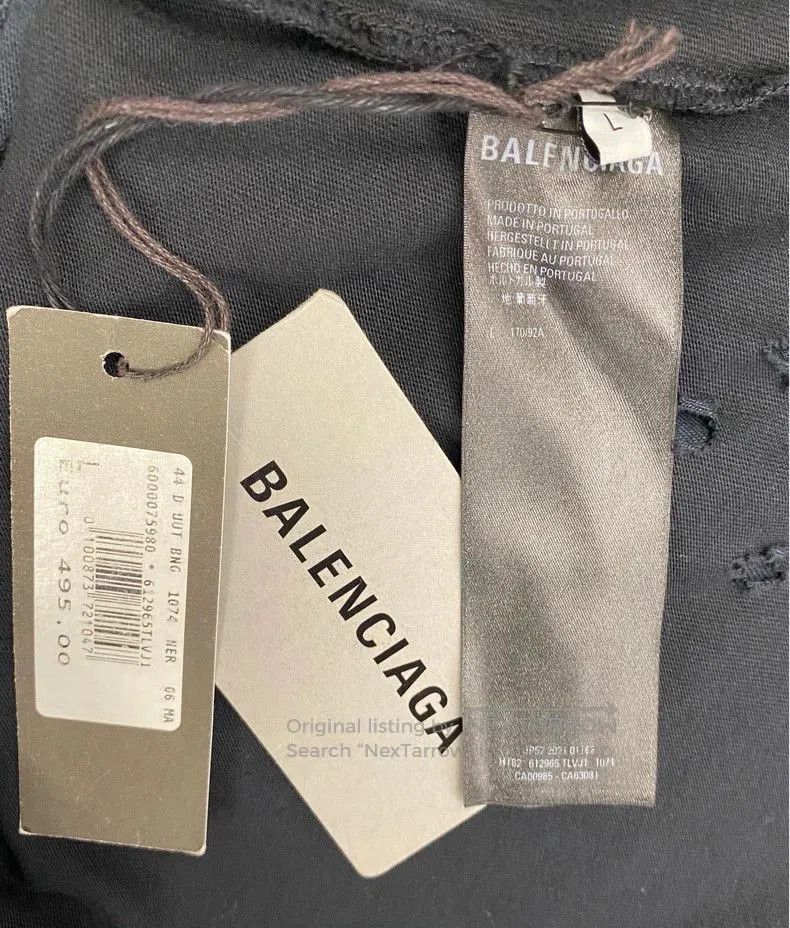 Balenciaga Balenciaga BB Logo Distressed Short Sleeve T-Shirt. Size US L / EU 52-54 / 3 - 6 Thumbnail