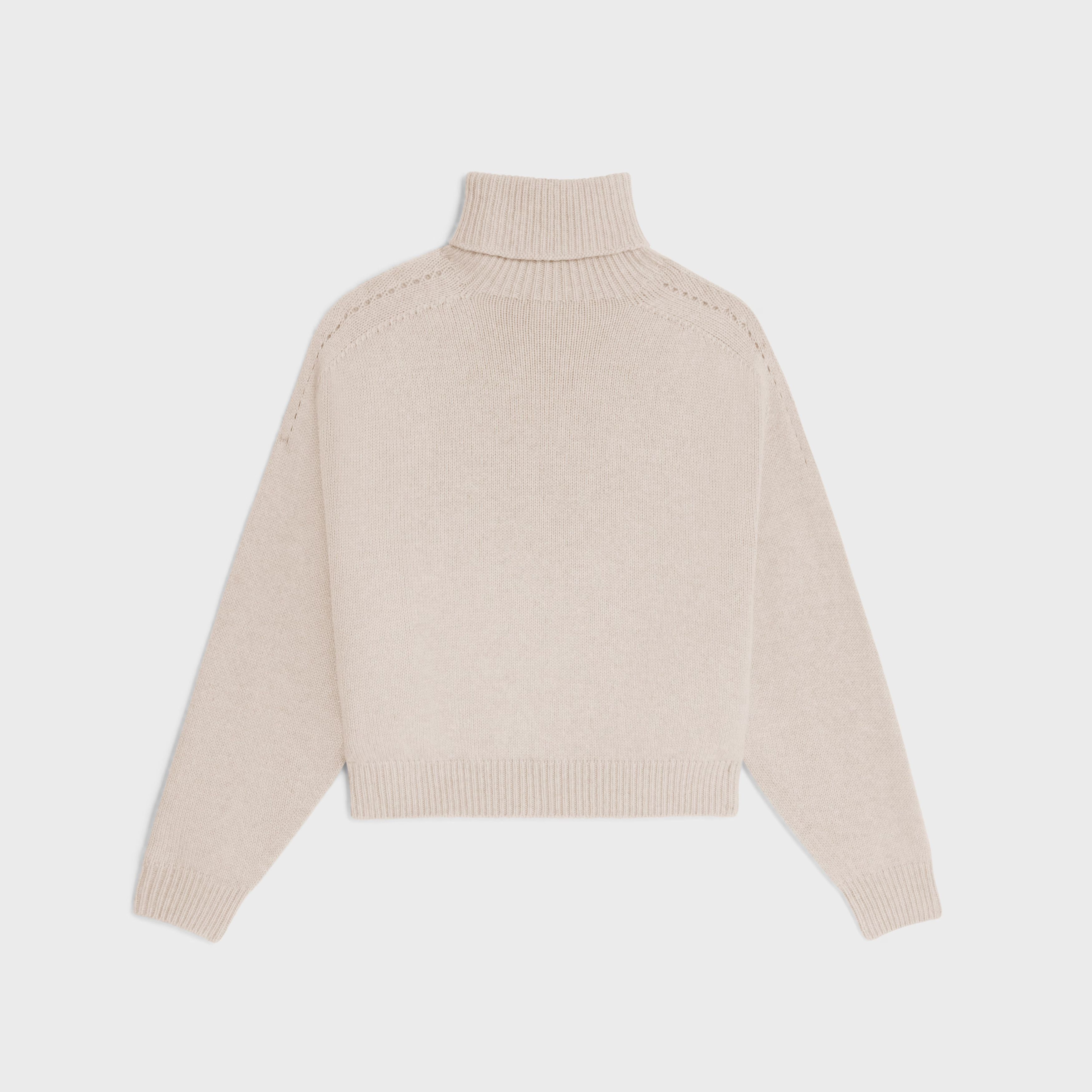 Celine o1bcso1str0925 2ADNZ384D Turtleneck Sweater in Oatmeal Size L / US 10 / IT 46 - 1 Thumbnail