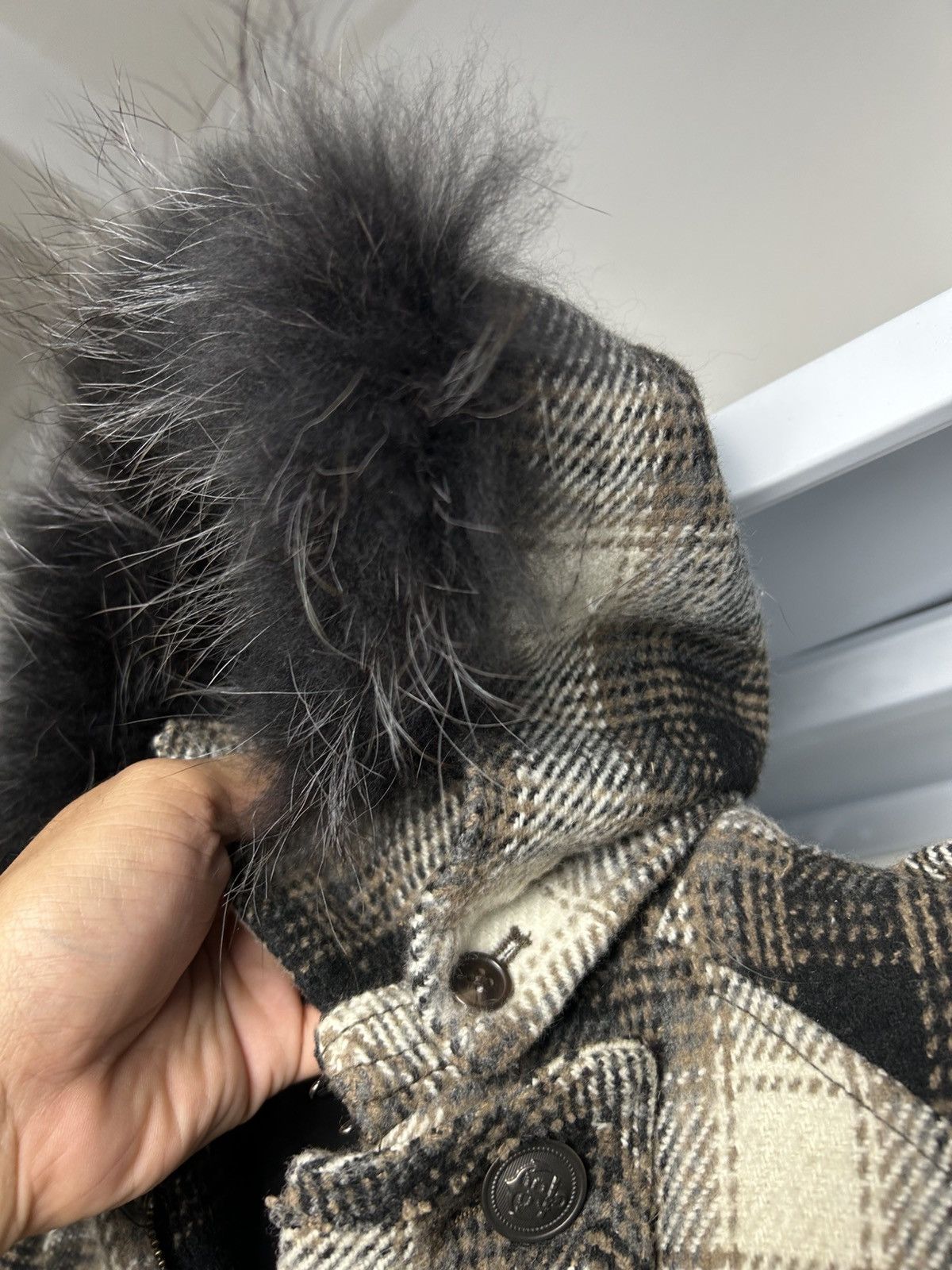 PPFM PPFM Studded Logo Fur hoodie Tartan Jacket Size US L / EU 52-54 / 3 - 9 Thumbnail