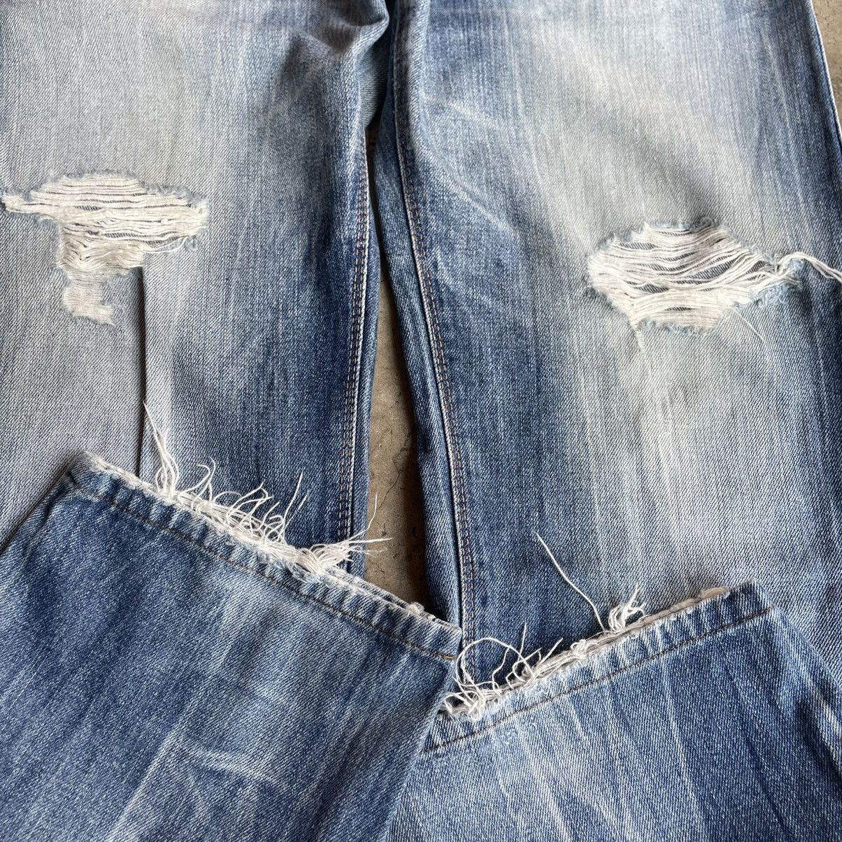 Edwin 🔥Vintage Edwin EXS413 Stoned Washed Ripped Distress Jeans Size US 34 / EU 50 - 7 Thumbnail