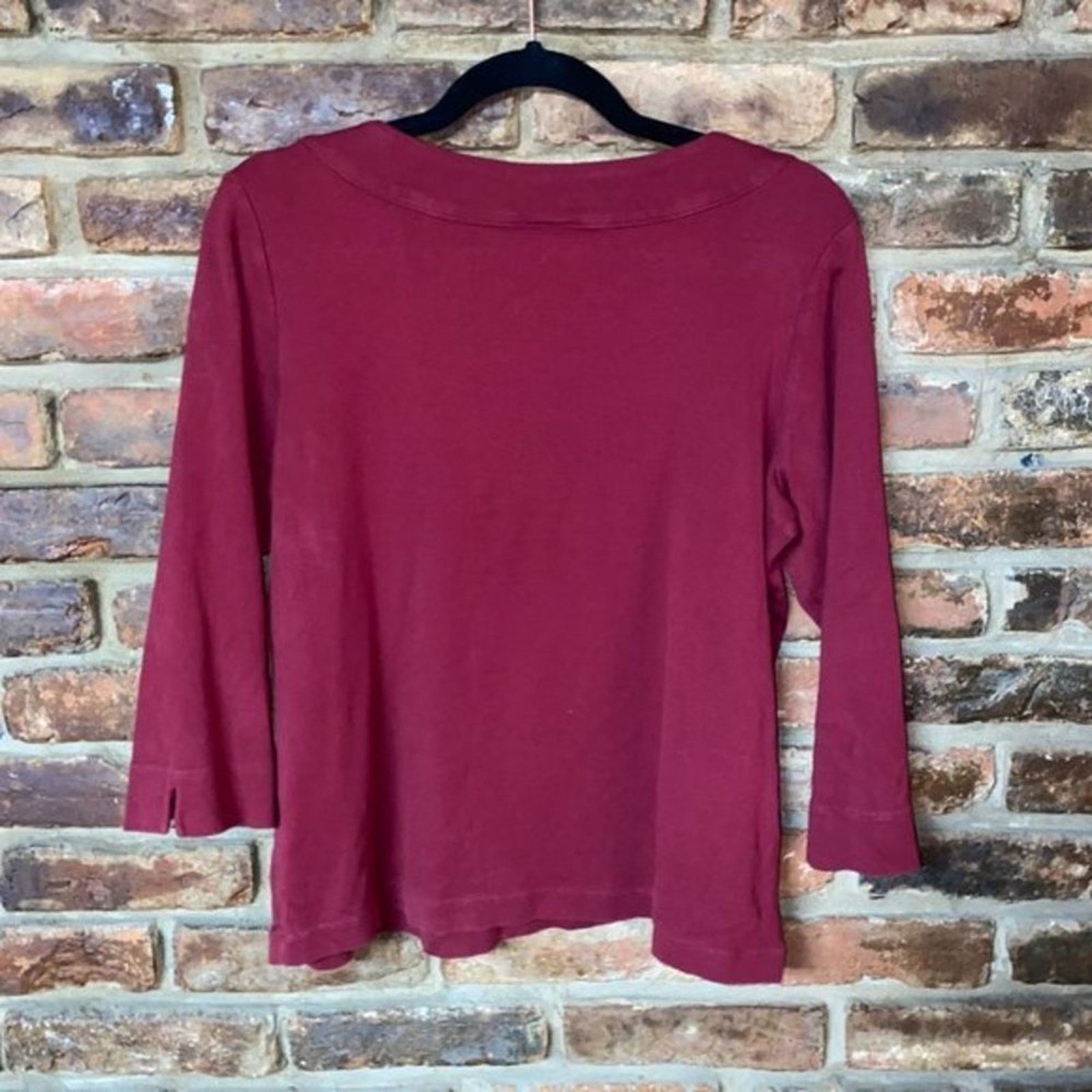 Other Rafaella Burgundy Red 3/4 Sleeve Blouse Women's Size Large Size L / US 10 / IT 46 - 7 Thumbnail