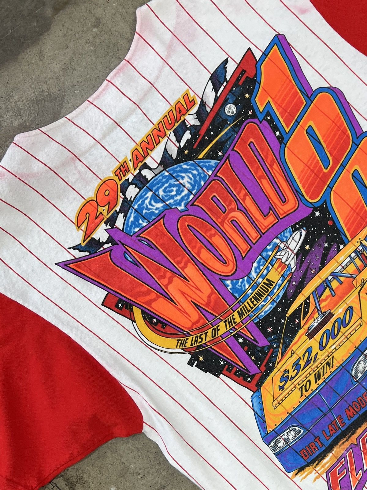 NASCAR Vintage 90s Racing World 100 Speedway Baseball Jersey Large Size US L / EU 52-54 / 3 - 1 Thumbnail