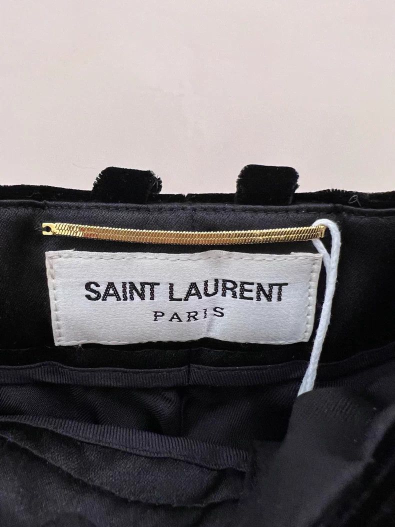Saint Laurent Paris Saint Laurent Paris Black velour straight-leg pants Size 39" - 3 Thumbnail