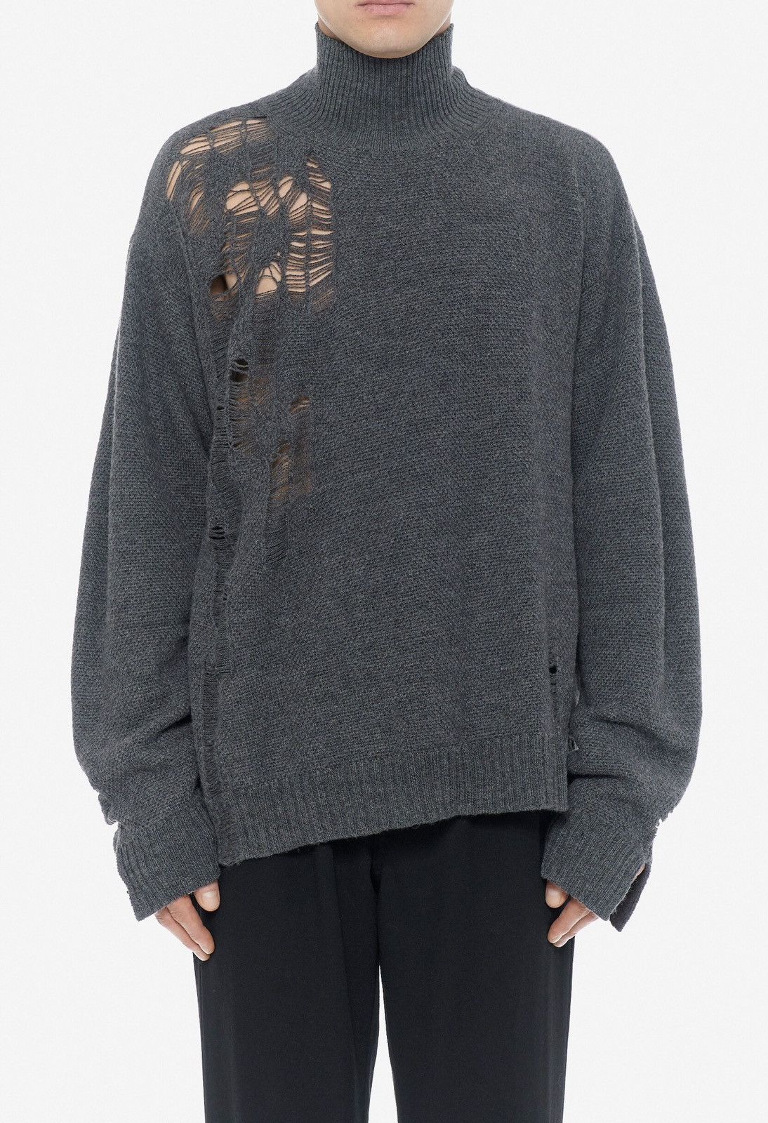 Ann Demeulemeester Amn Demeulemeester Gabriela Destroyed Wool Sweater Size US L / EU 52-54 / 3 - 1 Thumbnail