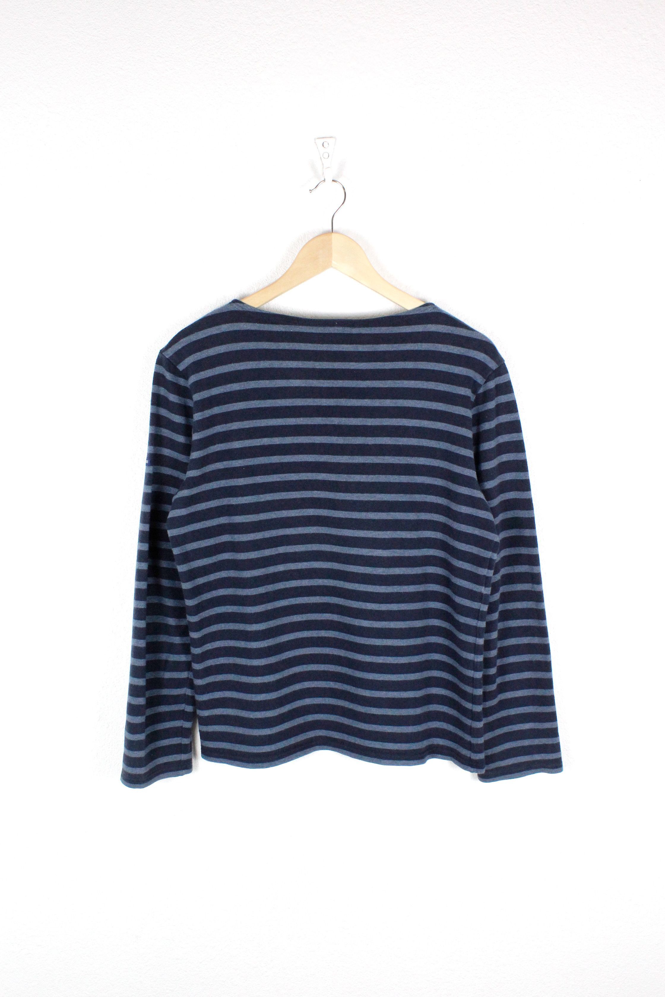 Saint James × Vintage Womens Saint James L'Atelier Striped Breton LS T-shirt 90s Size M / US 6-8 / IT 42-44 - 4 Thumbnail