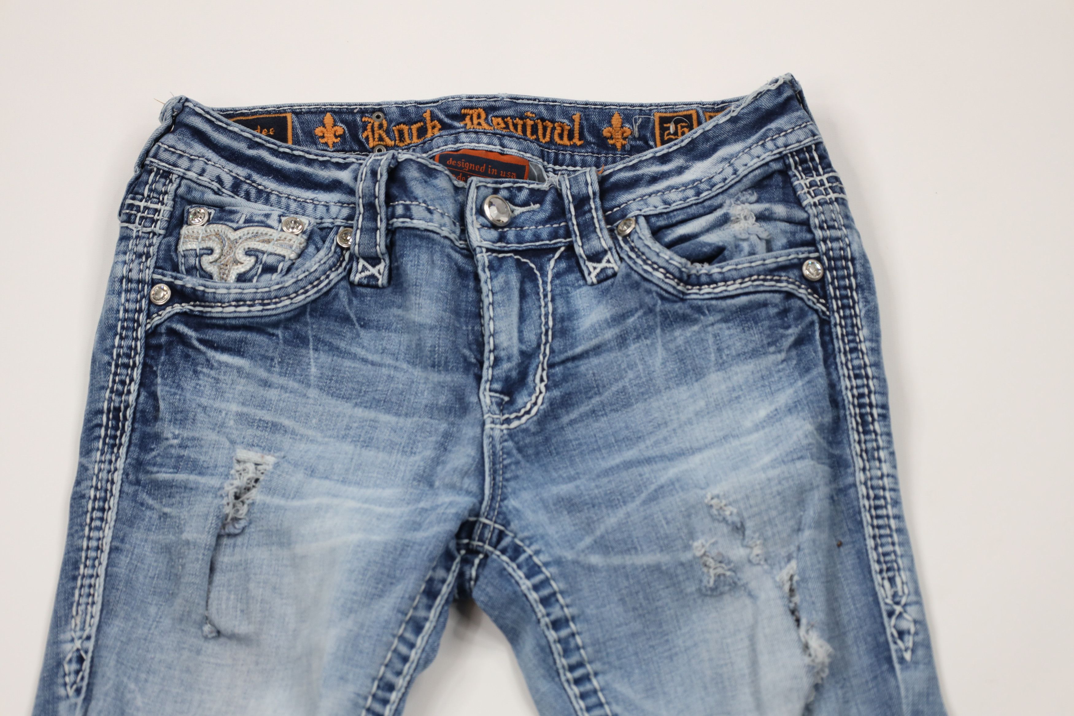 Rock Revival × Vintage Rock Revival Thick Stitch Sundee Mid Rise Bootcut Jeans Size 26" / US 2 / IT 38 - 2 Thumbnail