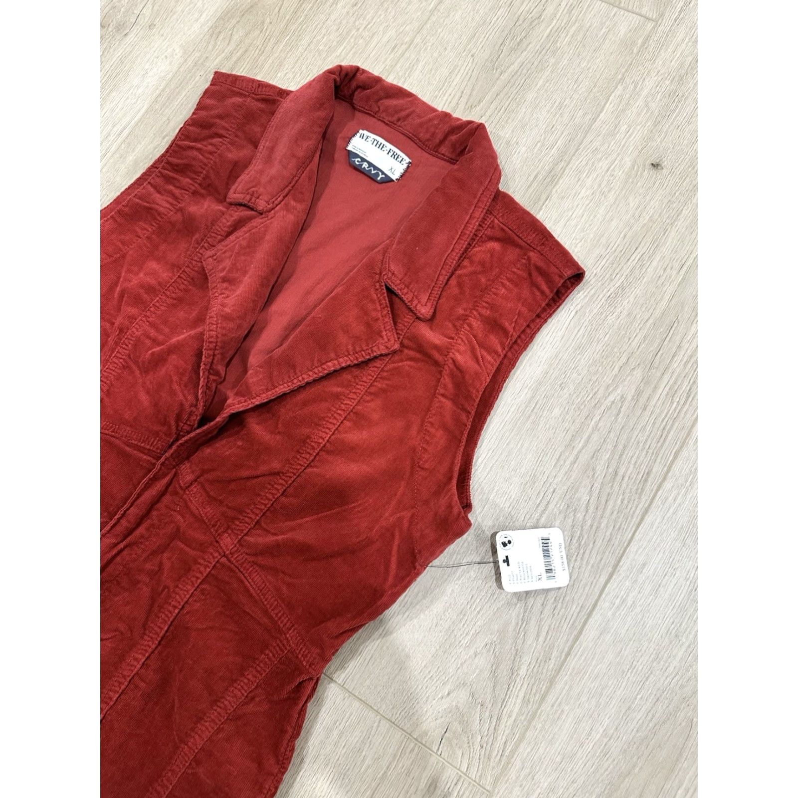 Vintage NWT We The Free Jumpsuit XL Red Corduroy Flared One-Piece Sleeveless Casual Women’s Bohemian Western Size 40" / US 18 - 4 Thumbnail