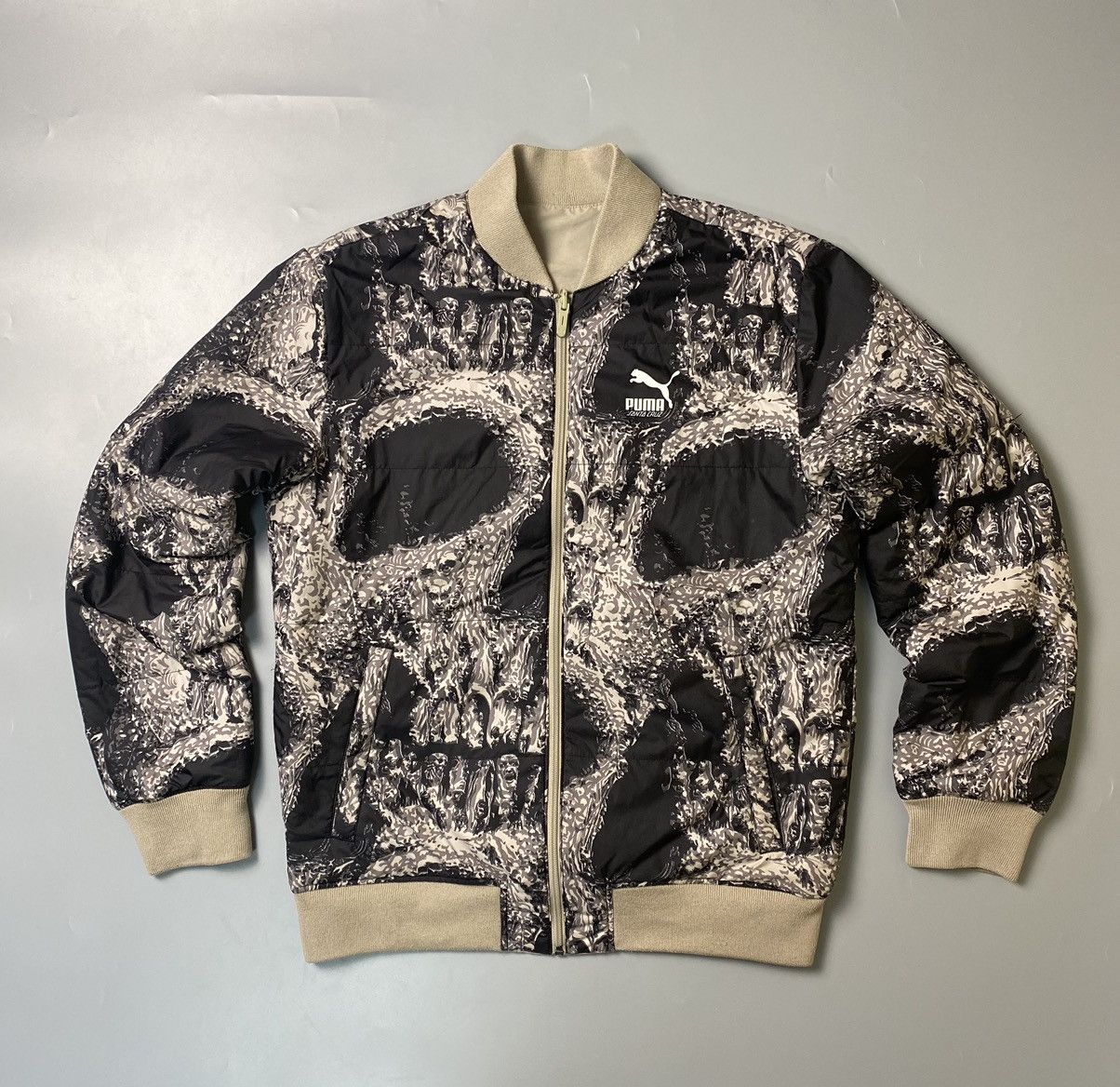 Puma x Santa Cruz Varsity Men Bomber Reversible Jacket Beige