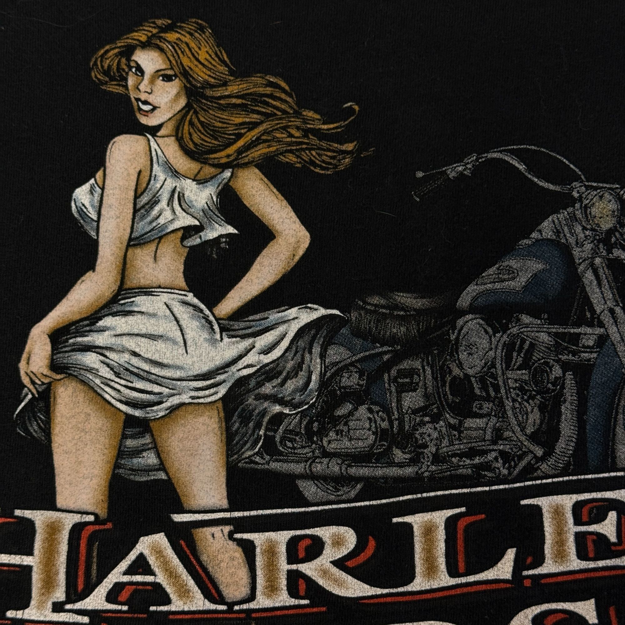 Harley Davidson Y2K Harley Davidson MACON Ga Motorcycle PINUP GIRL T Shirt Size US M / EU 48-50 / 2 - 5 Thumbnail