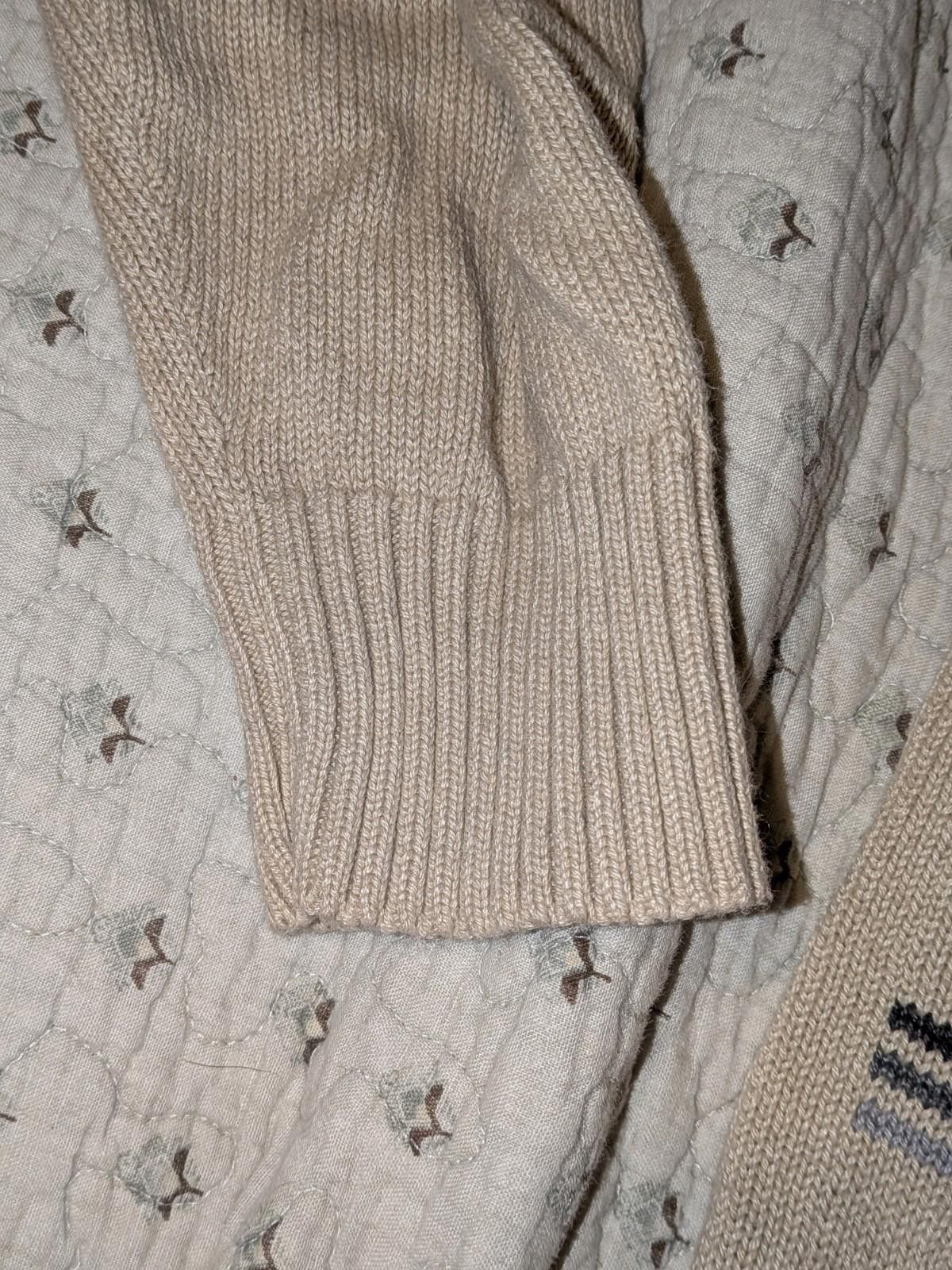 Oscar De La Renta VTG Y2K Oscar De La Renta Tan Plaid Zip Up Mock Neck Sweater Size US L / EU 52-54 / 3 - 6 Thumbnail