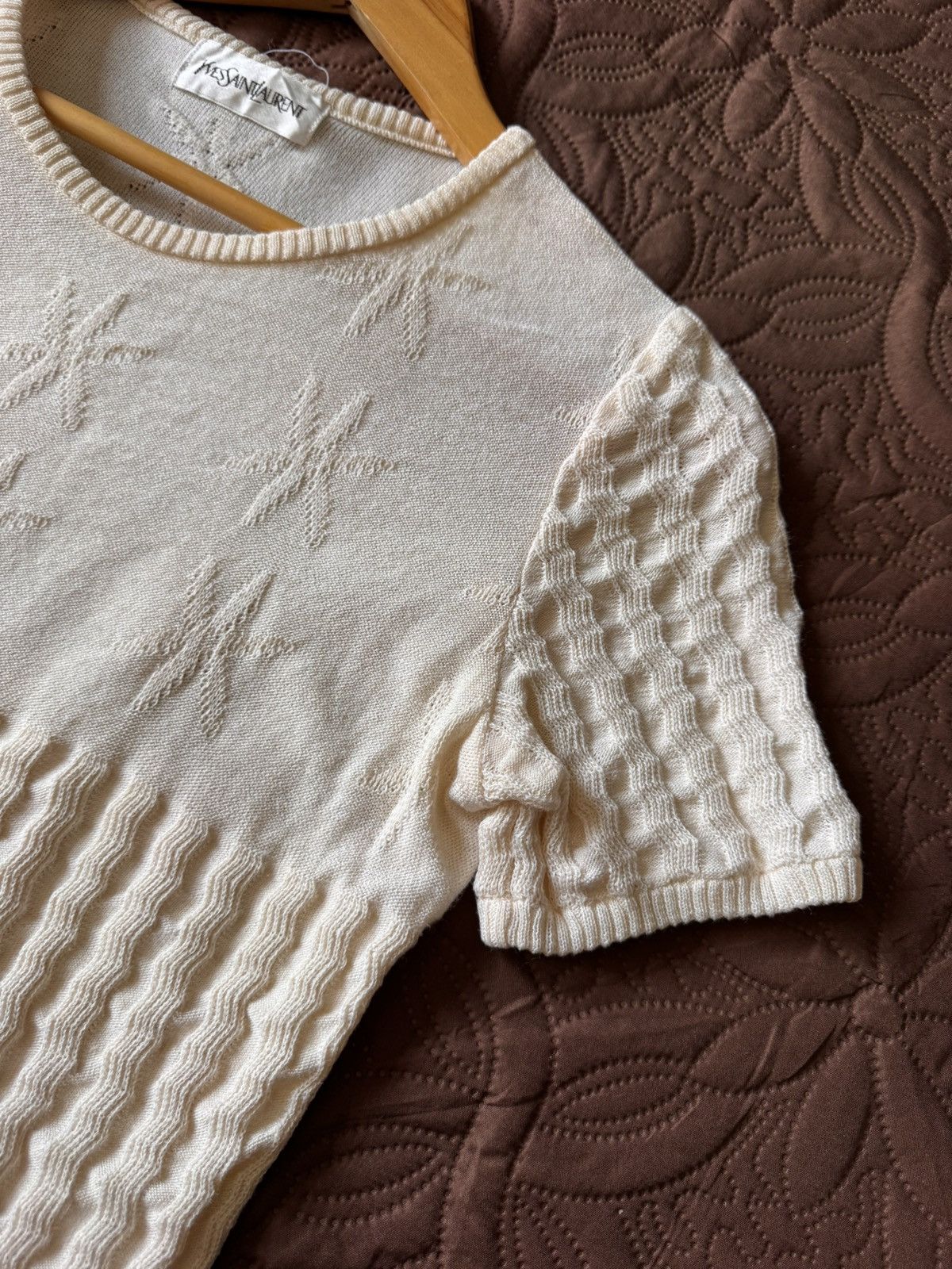 Yves Saint Laurent Vintage Yves Saint Laurent (YSL)short-sleeved knit top Size S / US 4 / IT 40 - 7 Thumbnail