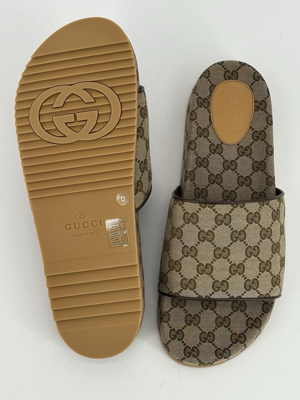Gucci New Gucci Silde Men's GG Canvas Size-EU-47/US-14/UK-13 Size US 14 / EU 47 - 11 Thumbnail