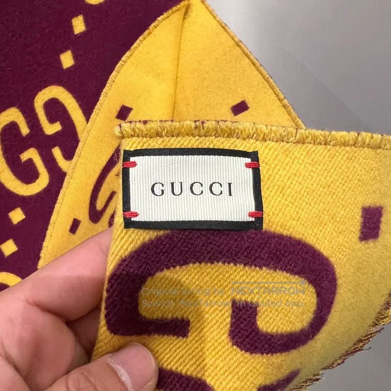 Gucci Gucci Double G wool velvet scarf Size ONE SIZE - 3 Thumbnail