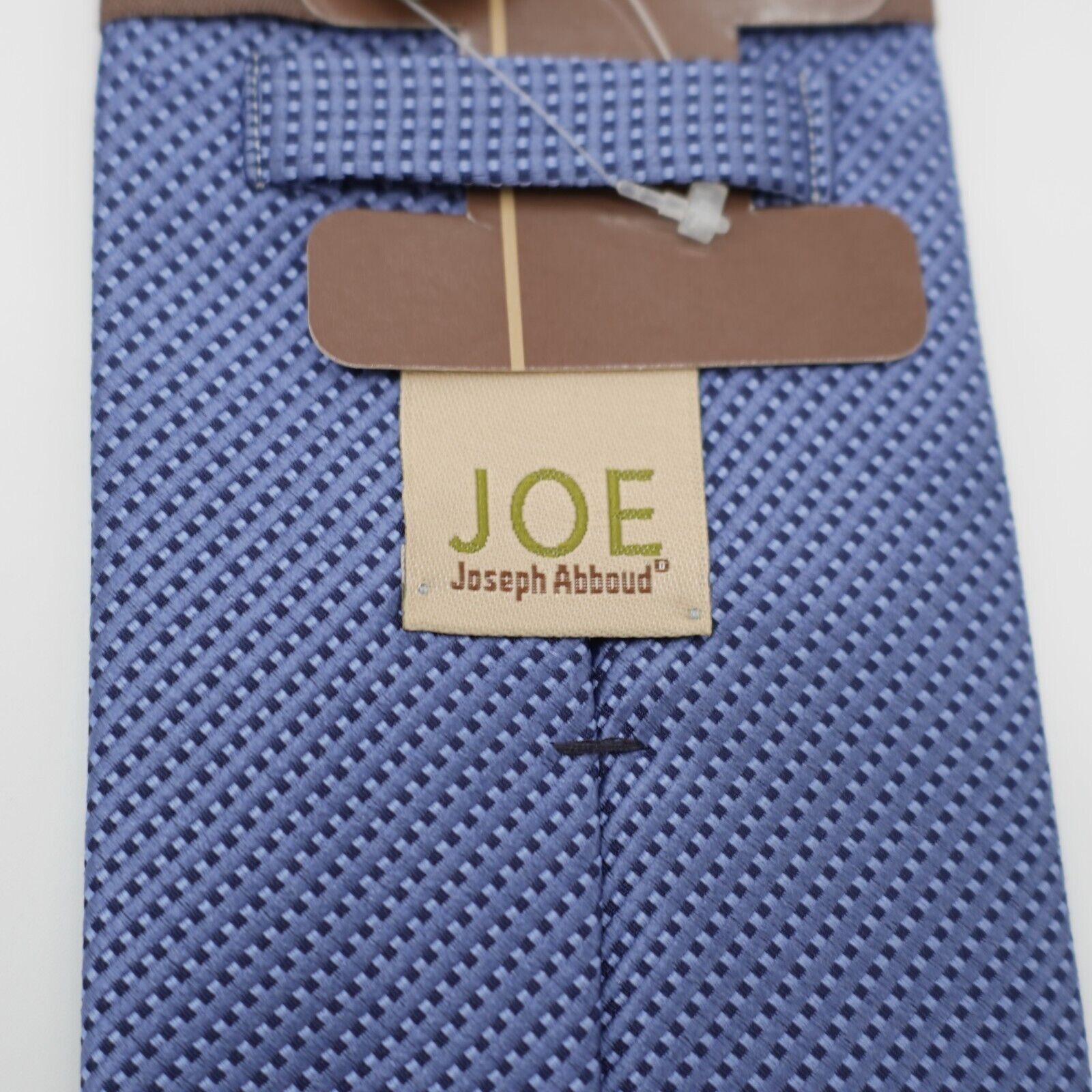 Joseph Abboud NWT Joe Joseph Abboud Blue Woven Striped Check Silk Tie USA Size ONE SIZE - 4 Thumbnail