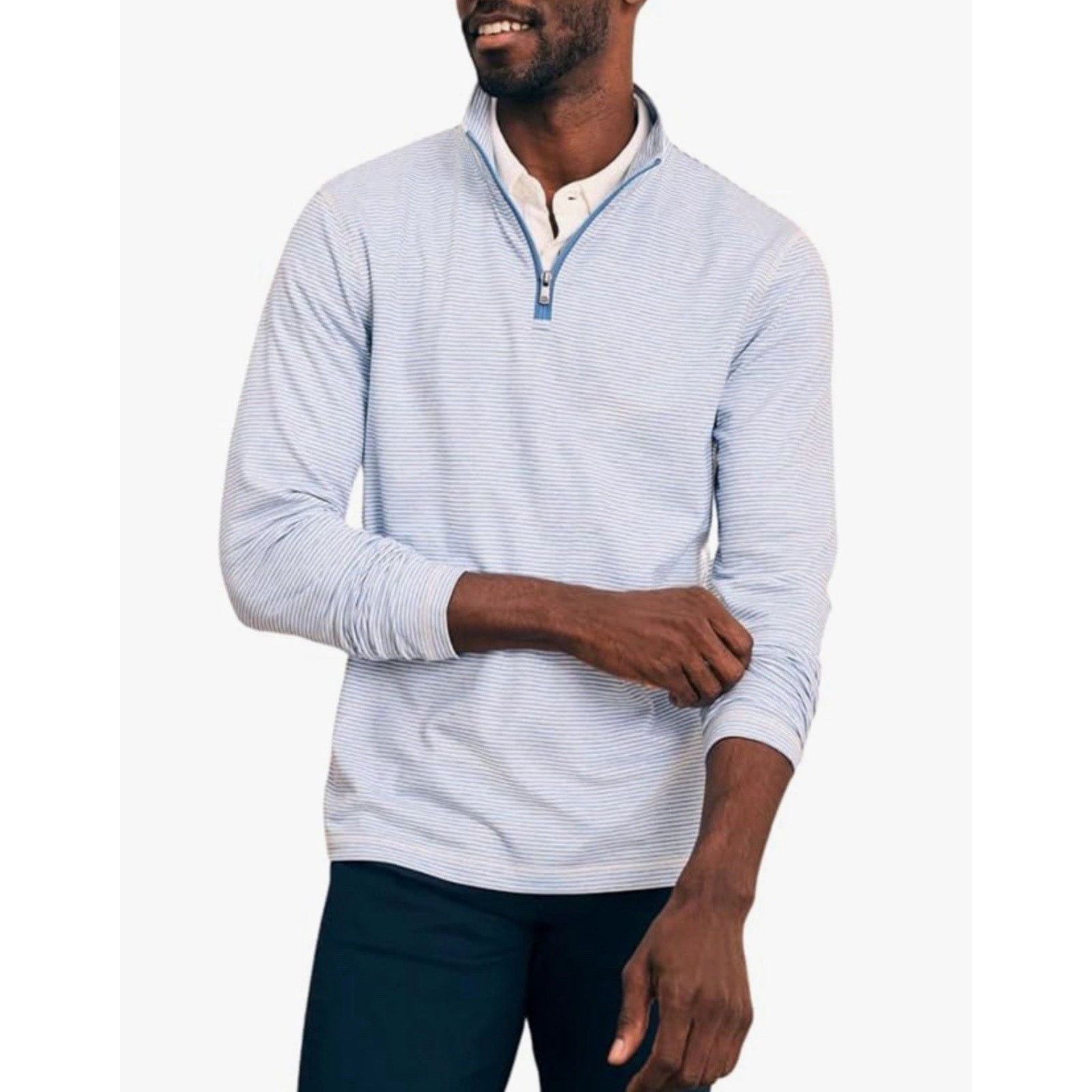 Faherty Faherty Pima Cotton Quarter Neck Pullover Sweater XL A003200 Size US XL / EU 56 / 4 - 1 Thumbnail