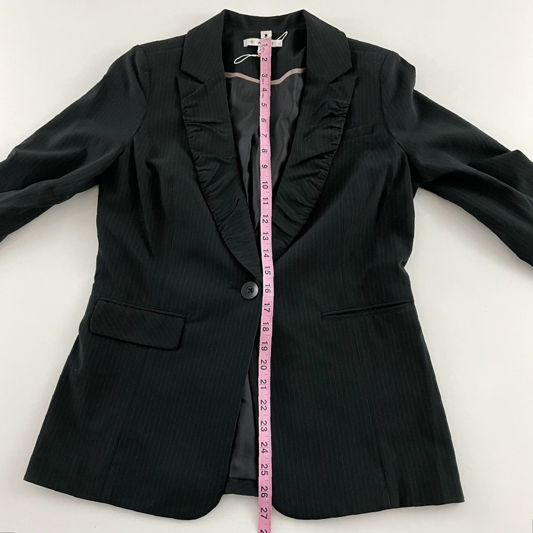 Vintage CAbi Blazer Striped Black Women's 4 Blazer XS? No, size 2. Size XS / US 0-2 / IT 36-38 - 4 Thumbnail