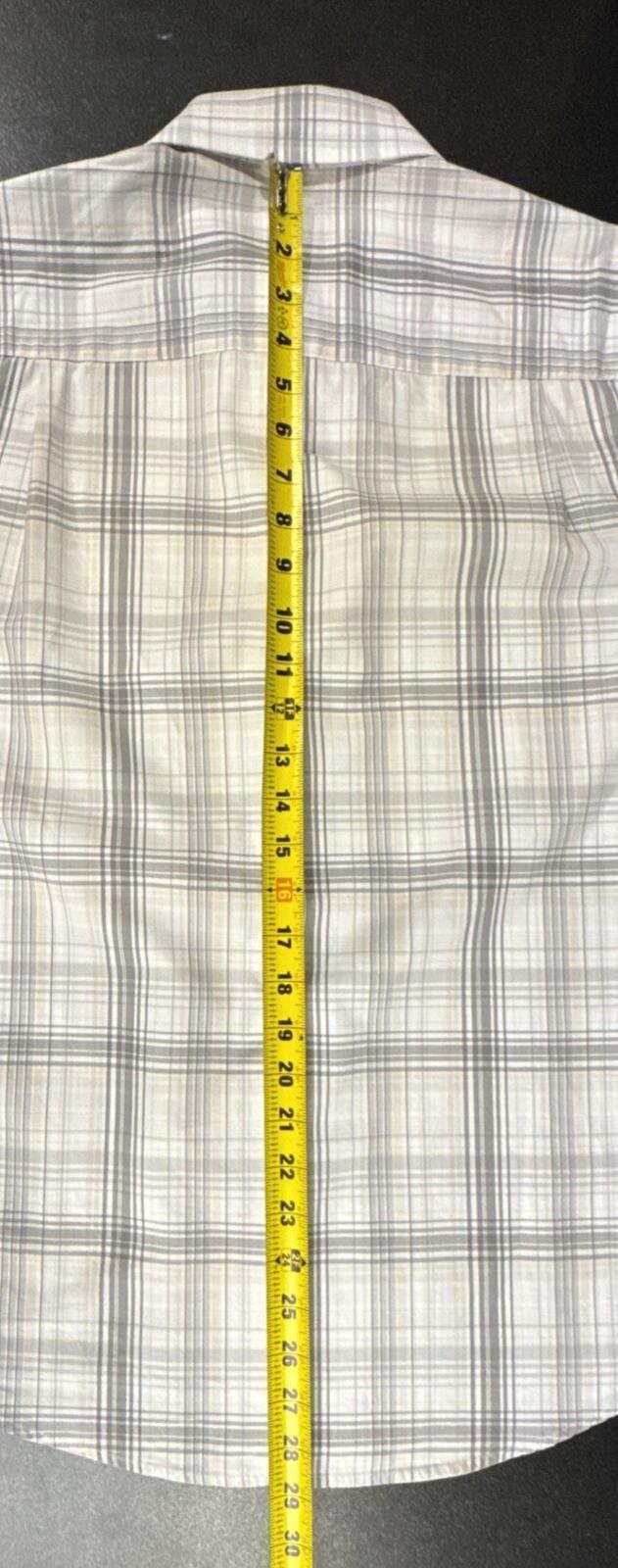 Alfani Alfani Men's Size Medium Button Up SS Gray Plaid [639] Size US M / EU 48-50 / 2 - 7 Thumbnail