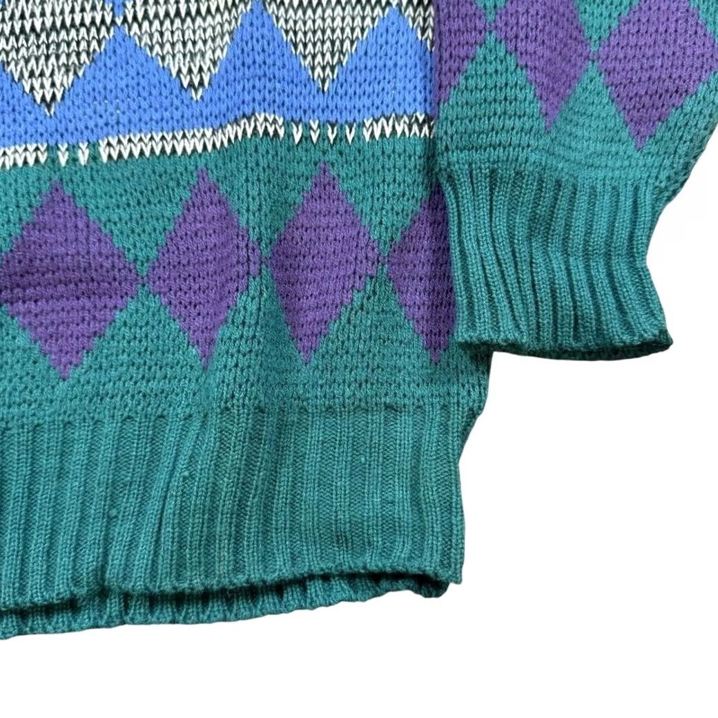 Vintage VINTAGE Knit Sweater Men’s Large Argyle Coogi Style Acrylic Retro Pullover Size US L / EU 52-54 / 3 - 3 Thumbnail