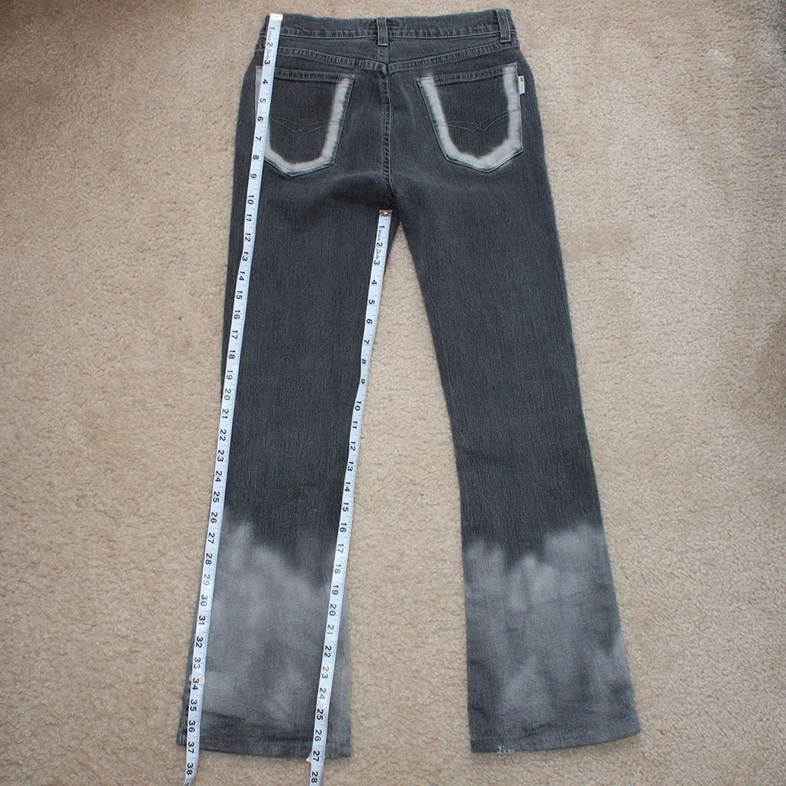 & Other Stories Grey Y2K Bleach Washed Skinny Flared Jeans Size 26" / US 2 / IT 38 - 2 Thumbnail