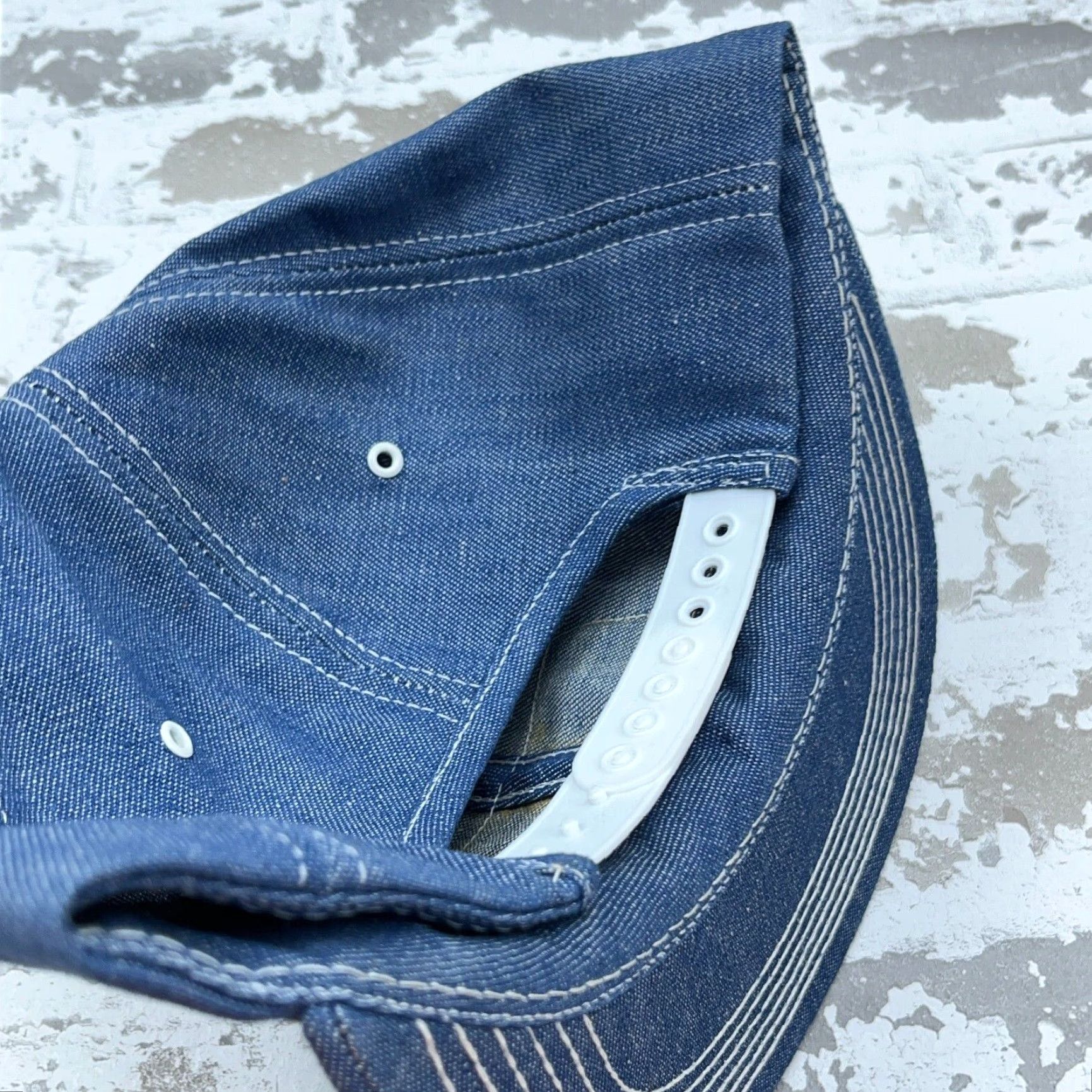 Vintage VINTAGE K-Brand Trucker Hat Denim Cotton One Size Blue 80s 90s Retro USA Made Adjustable Size US 35 - 7 Thumbnail