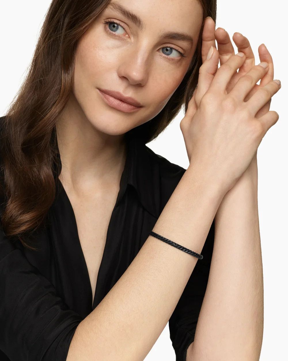 David Yurman oc11z0925 Size: OS / Sculpted Cable Bangle Bracelet Black Size ONE SIZE - 2 Thumbnail