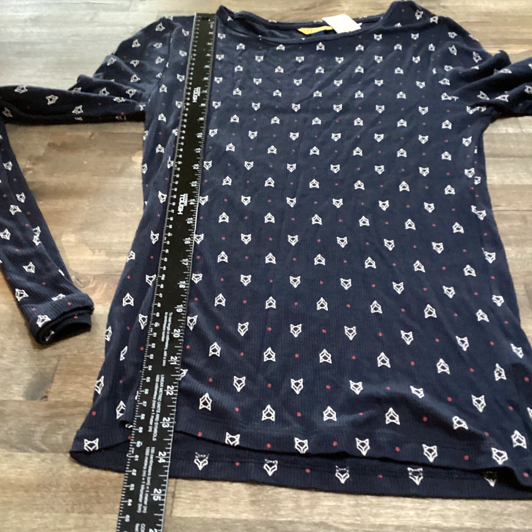 Prince Prince & Fox Thermal Top Junior L Blue Round Neck Long Sleeve Fox Head Print Size L / US 10 / IT 46 - 6 Thumbnail