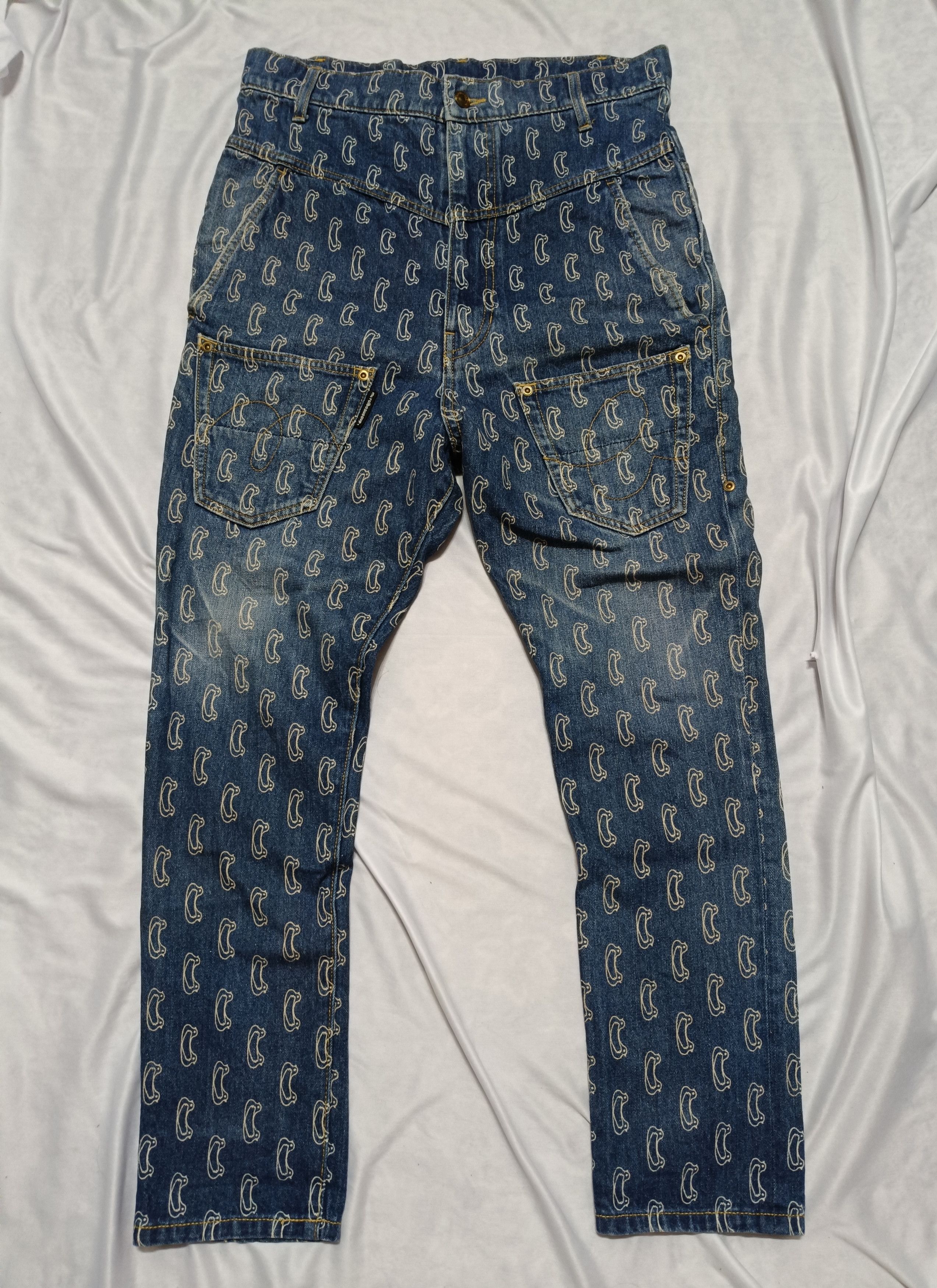 Issey Miyake Mercibeaucoup Denim Reverse Pants All-over Print Size 32" / US 10 / IT 46 - 1 Thumbnail