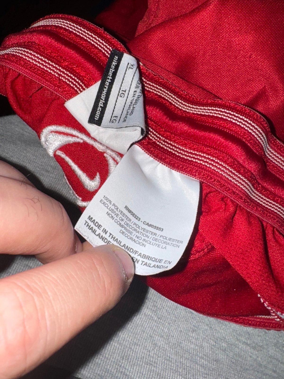 Nike Vintage 90s Nike Red/White Logo Shorts Rare Dri-Fit Sz XL Size US 36 / EU 52 - 5 Thumbnail