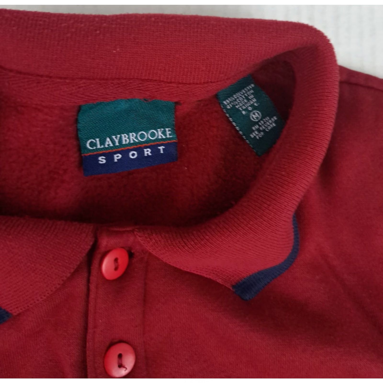 Vintage VINTAGE Claybrooke Golf Embroidered Sweater Shirt Medium Dark Red Men Pullover 1/4 Button Long Sleeve Knit Cotton Winter Fall Spring Regular Size US M / EU 48-50 / 2 - 3 Thumbnail