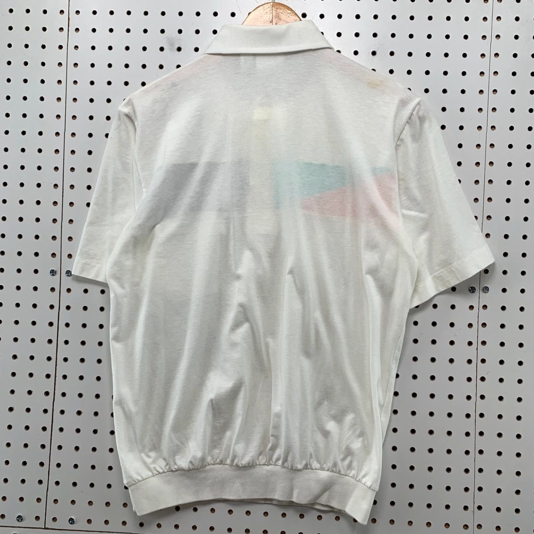 Vintage Vintage London Fog Polo Button Shirt Mens M White Polyester Cotton Blend Size US M / EU 48-50 / 2 - 2 Thumbnail