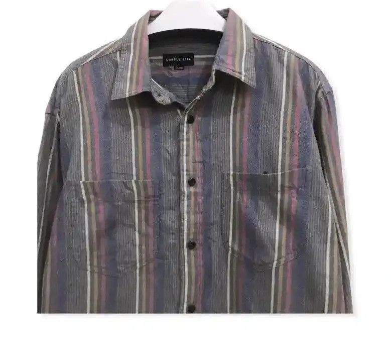 Japanese Brand Japanese Brand Simple Life Flannel Shirt Button Up Size US L / EU 52-54 / 3 - 2 Thumbnail
