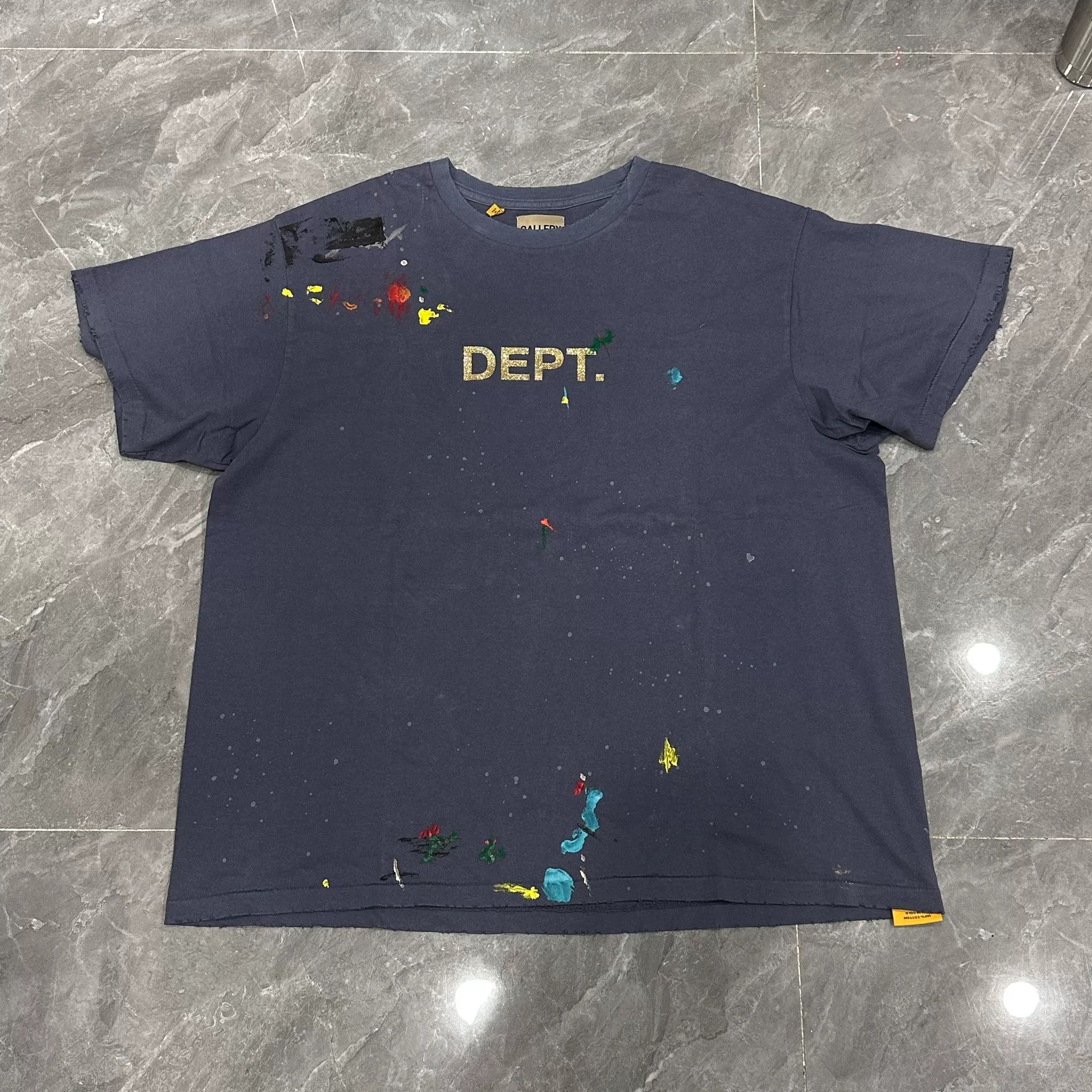 Gallery Dept. Gallery Dept Blue Splatter Short Sleeve Tee Size US XL / EU 56 / 4 - 1 Thumbnail