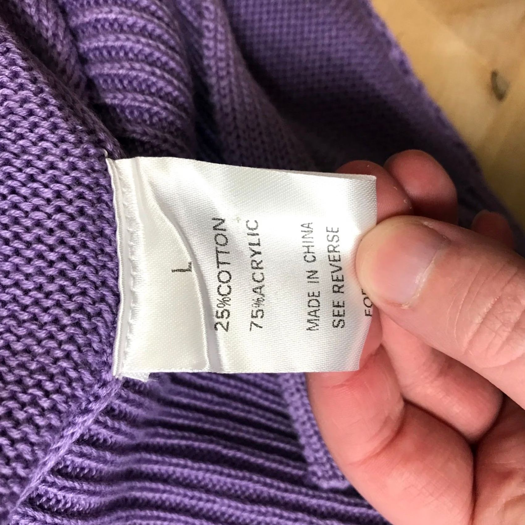 Vintage Wishlist Purple Knit Sweater Womens Size L Oversized Crew Neck Exposed Seams Size L / US 10 / IT 46 - 8 Thumbnail