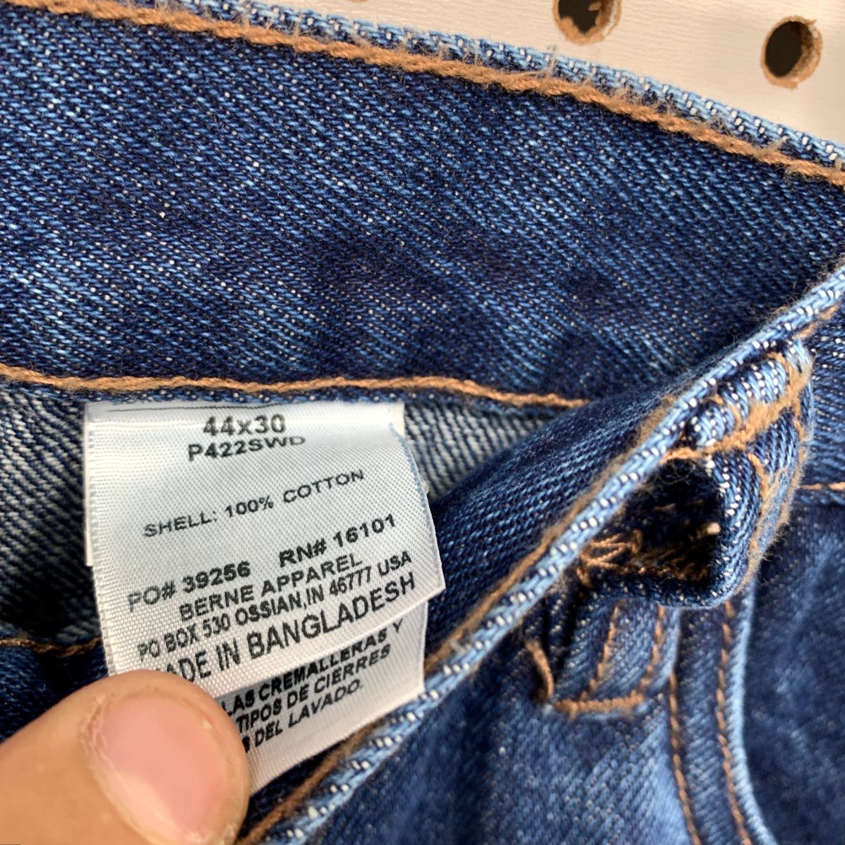Vintage Berne Denim Jeans Mens 44x30 Blue Straight Fit Workwear P422 Jeans Size US 44 / EU 60 - 3 Thumbnail