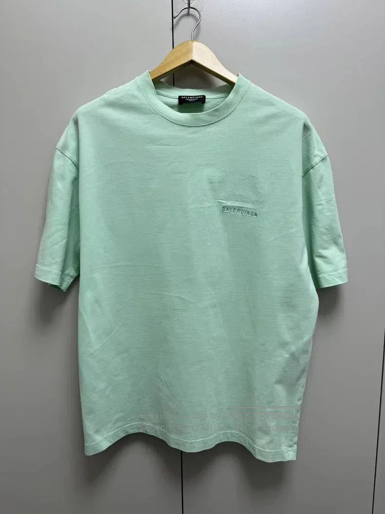 Balenciaga Balenciaga Mint Green Embroidered Tee. Size US S / EU 44-46 / 1 - 1 Thumbnail