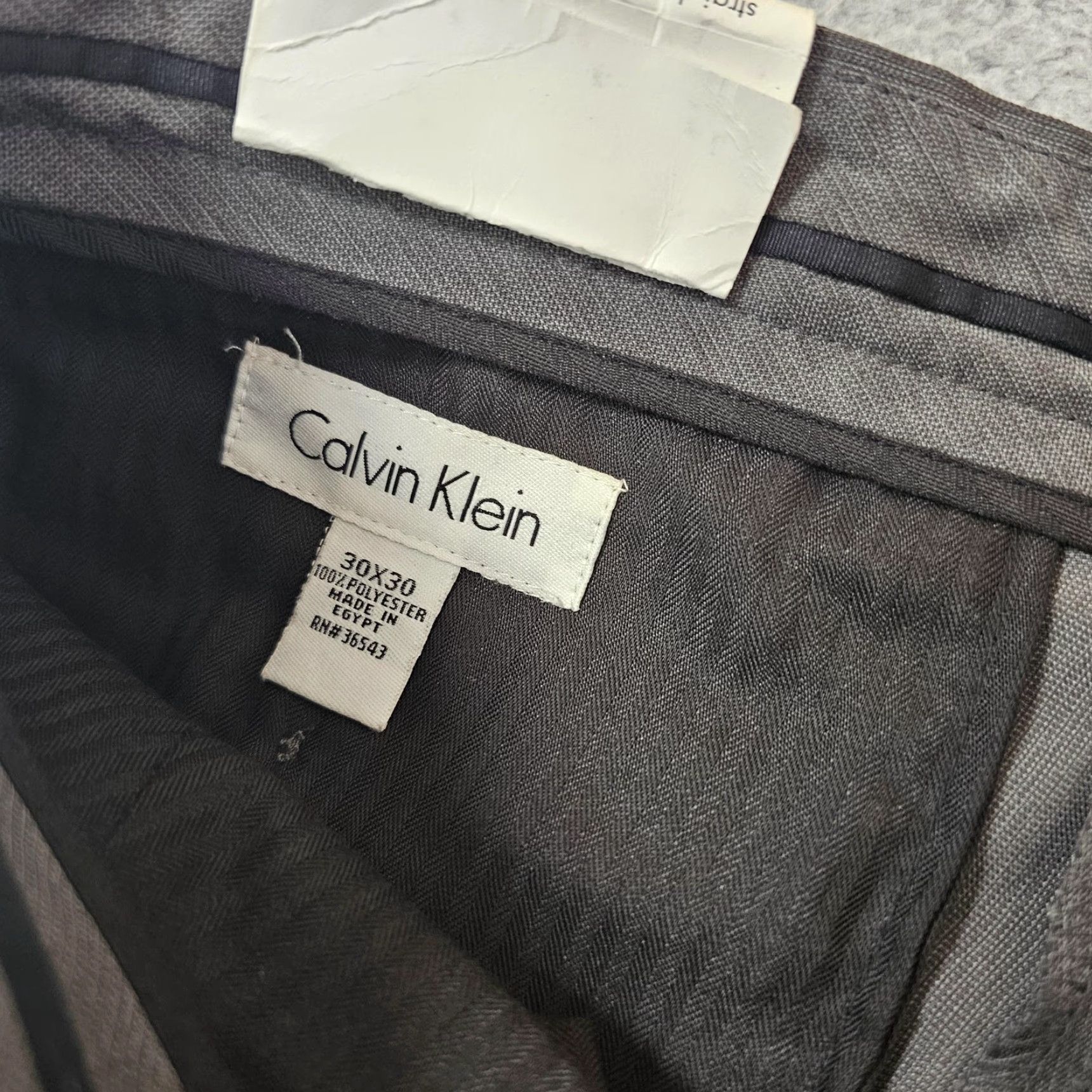 Calvin Klein Calvin Klein Pants Mens 30x30 Gray Straight Fit Dress Slacks Polyester Classic Size US 30 / EU 46 - 3 Thumbnail