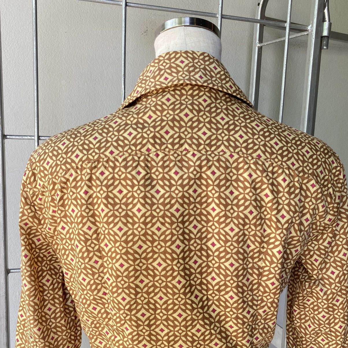 Sportmax Sportmax Brown Geometric Fitted Blouse Size S / US 4 / IT 40 - 4 Thumbnail
