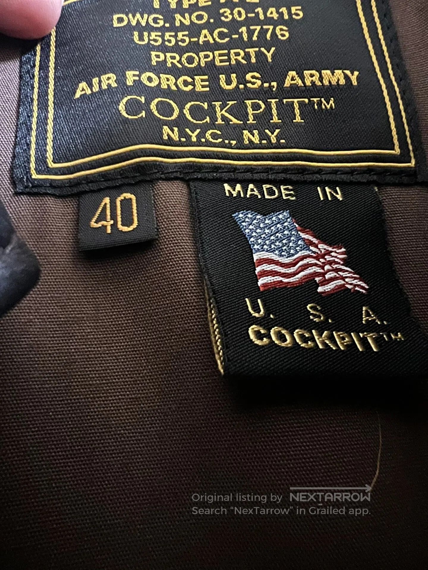 Cockpit USA Cockpit A2 Military Pilot Jacket. Size US XXS / EU 40 - 5 Thumbnail