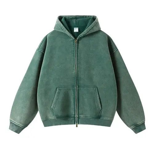 Japanese Brand Washed Distressed Loose Zipper Hoodie Sweatshirt y2k Size US L / EU 52-54 / 3 - 6 Thumbnail